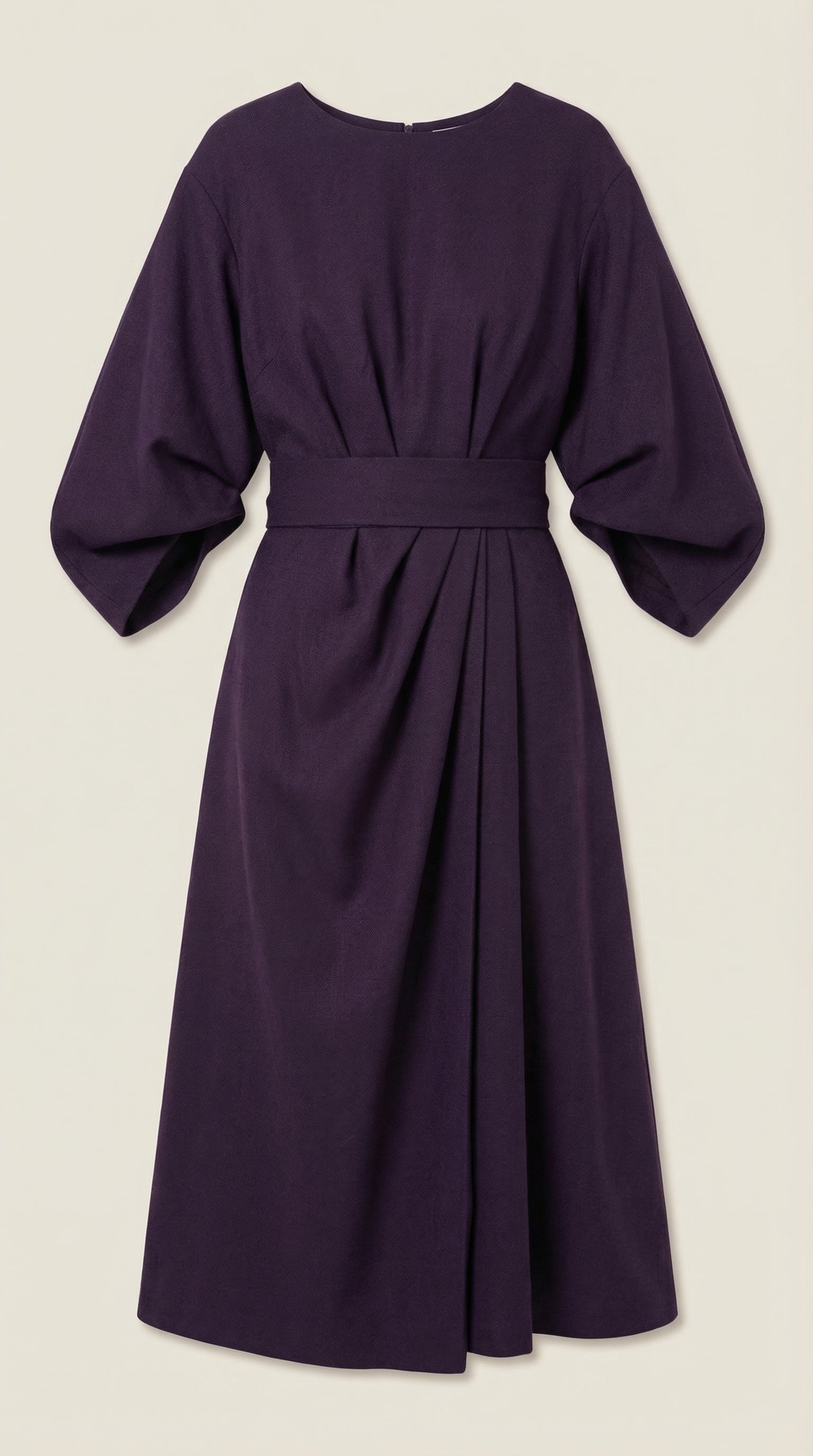 Damen Ballonärmel Midikleid | Taillengürtel View 30