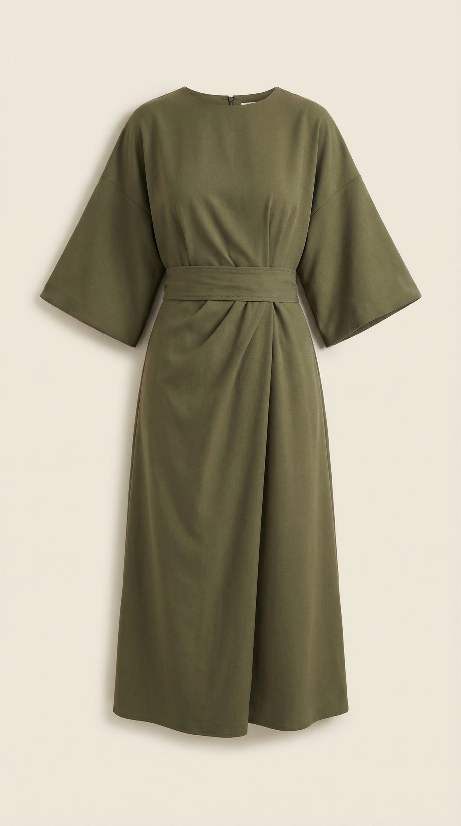 Damen Ballonärmel Midikleid | Taillengürtel View 35