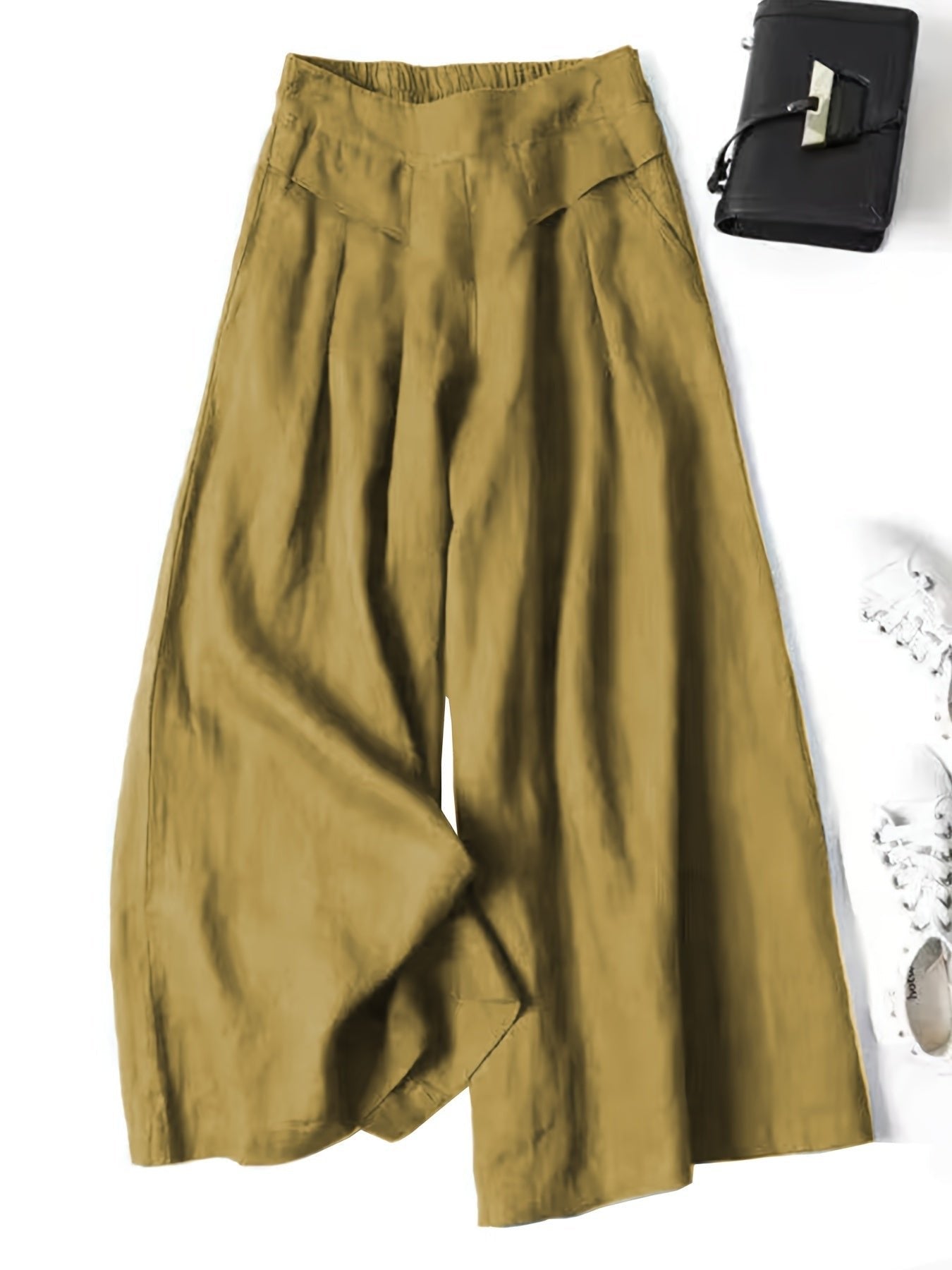 Damen Capri-Hose Wickelfront | Weites Bein Close Up