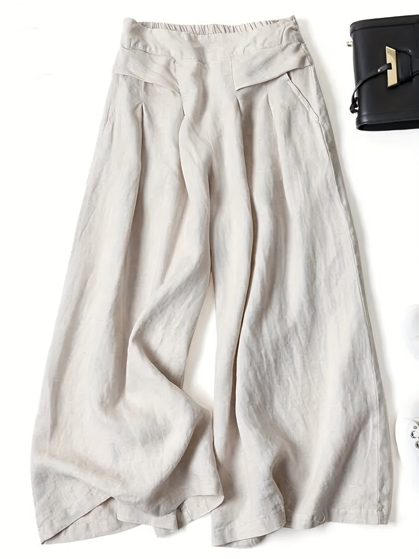 Damen Capri-Hose Wickelfront | Weites Bein Front