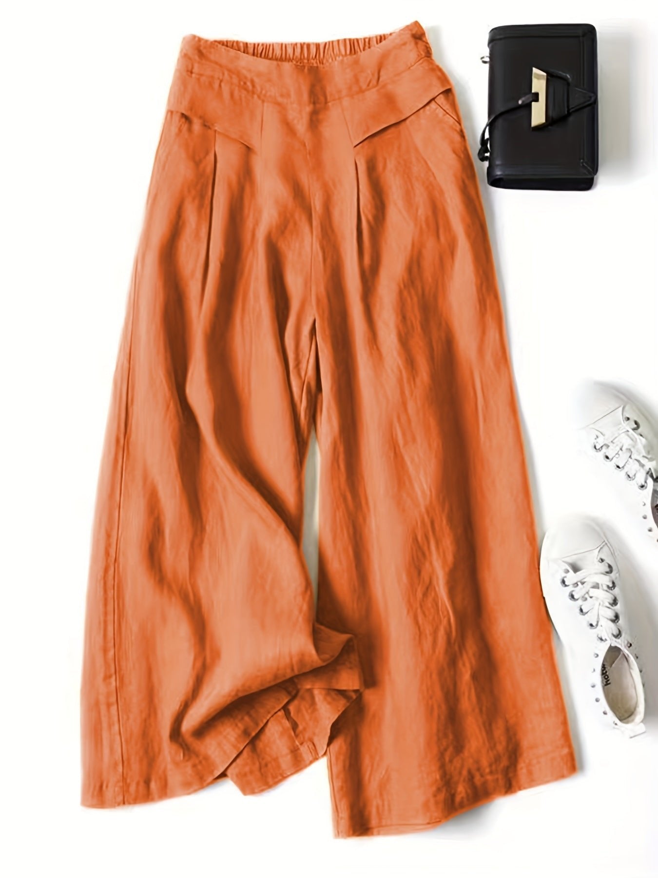 Damen Capri-Hose Wickelfront | Weites Bein Side