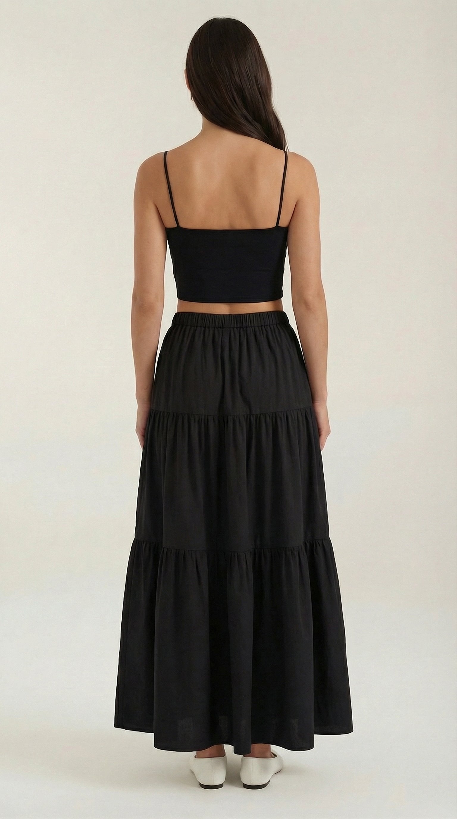 Damen Crop-Top Rüschen | Herzausschnitt Full