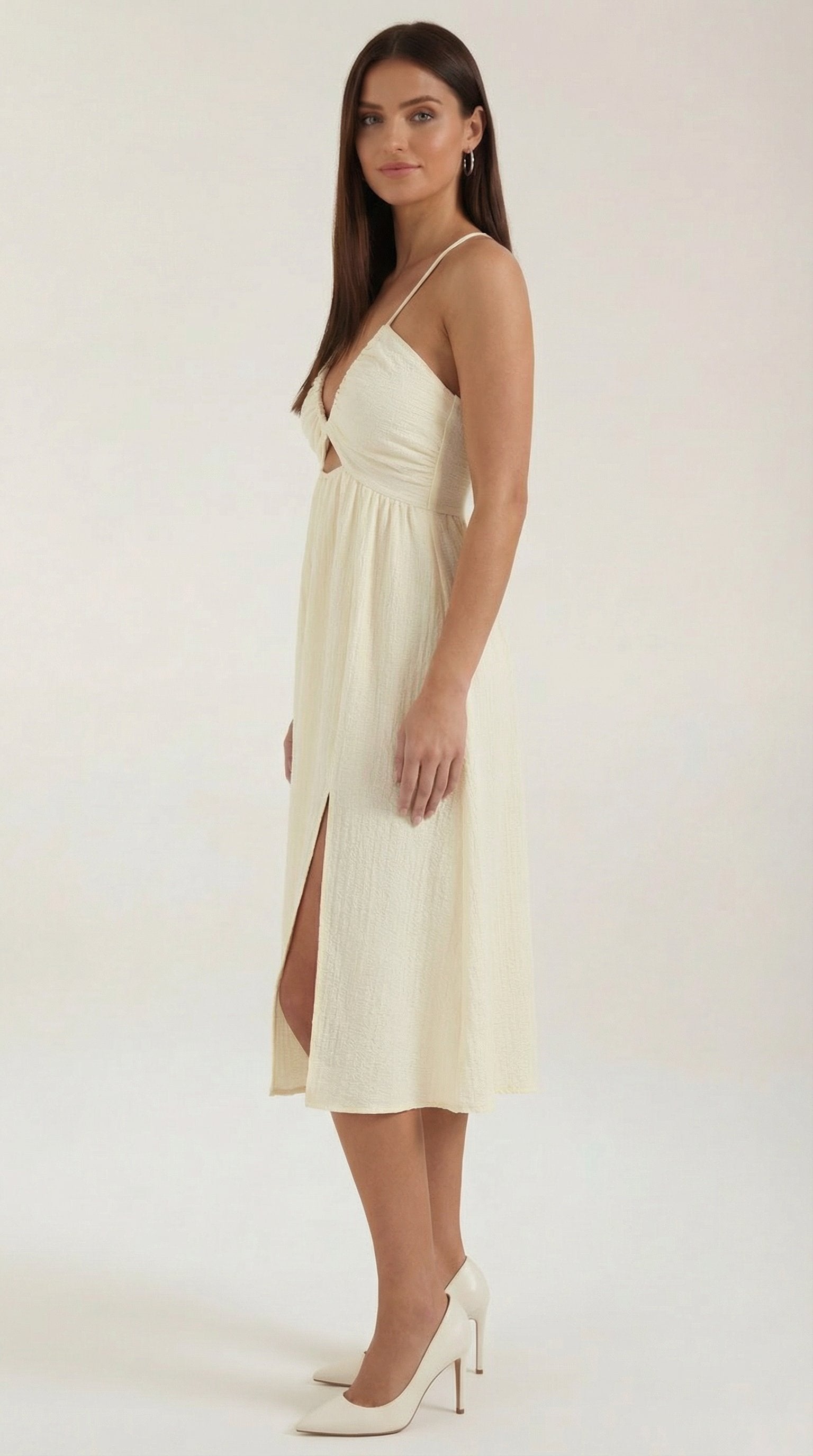 Damen Cutout Midikleid | Neckholder Front