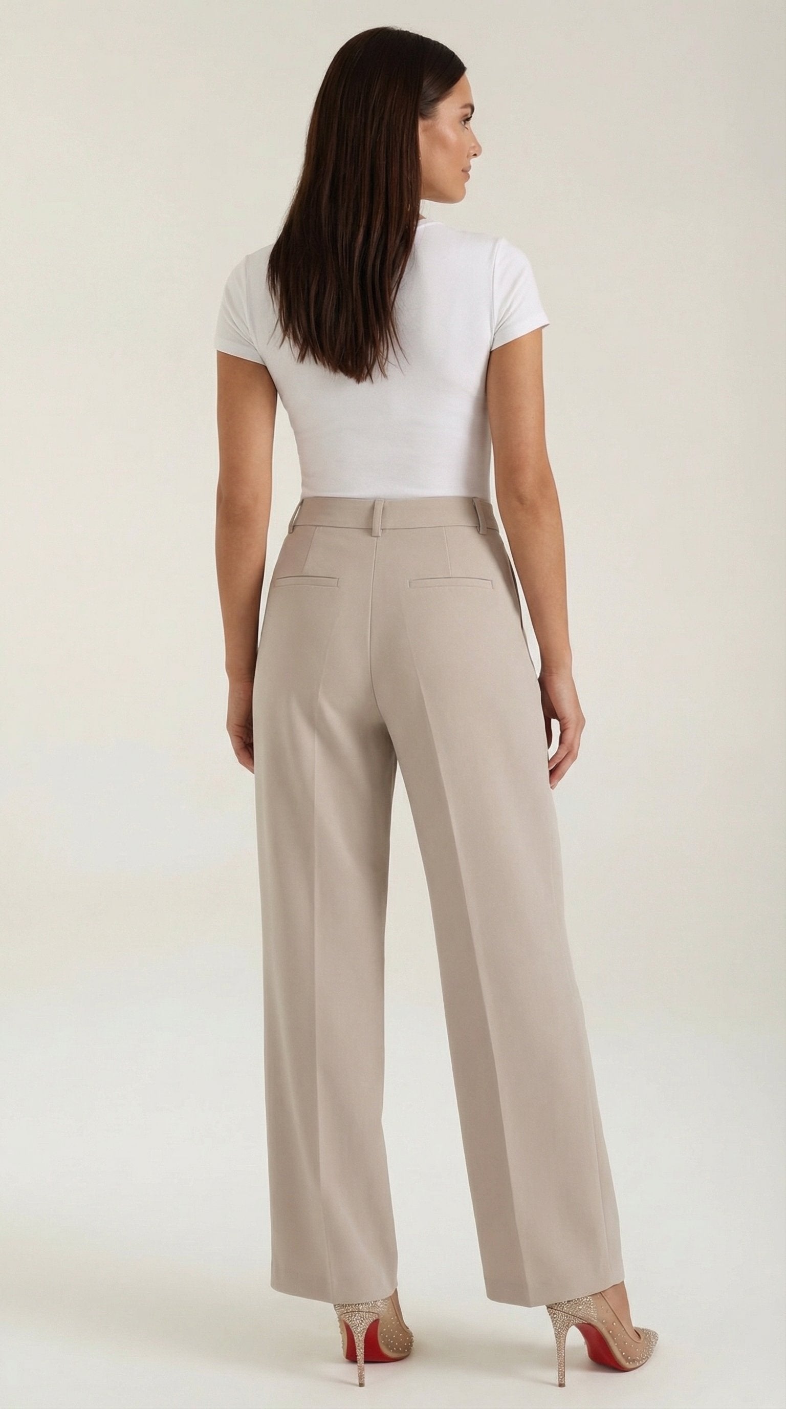Damen Hose weites Bein | Hohe Taille Full