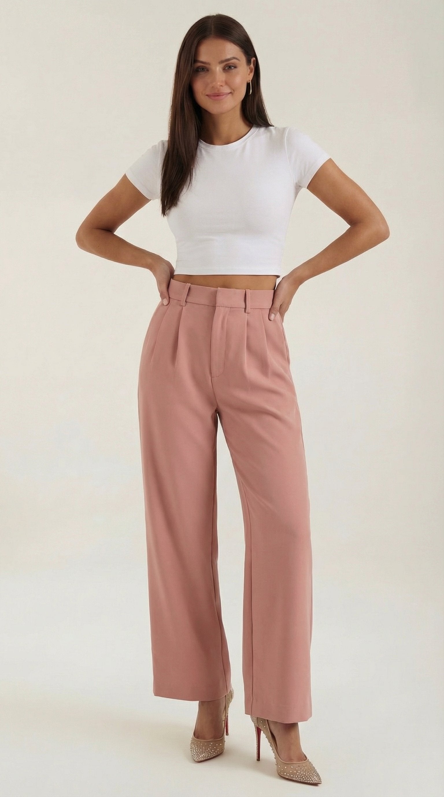 Damen Hose weites Bein | Hohe Taille View 16