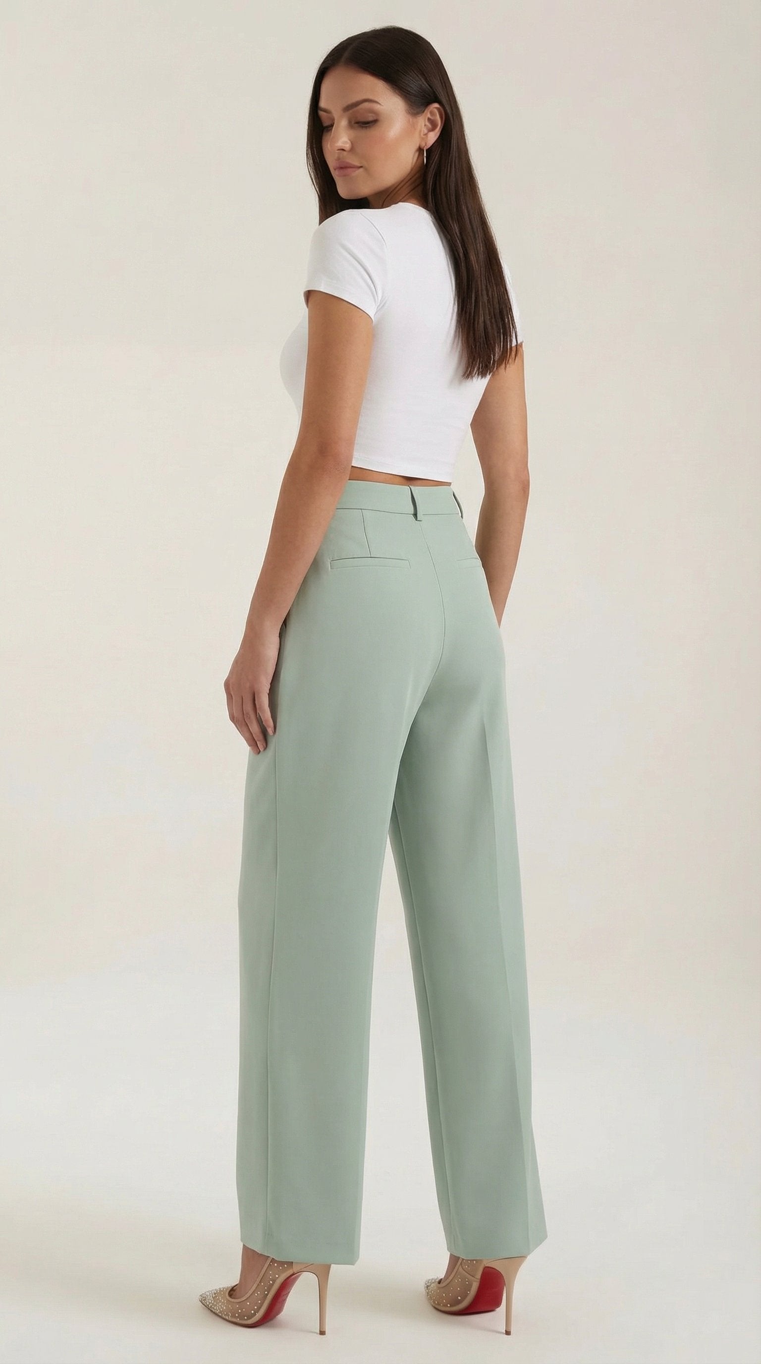 Damen Hose weites Bein | Hohe Taille View 24