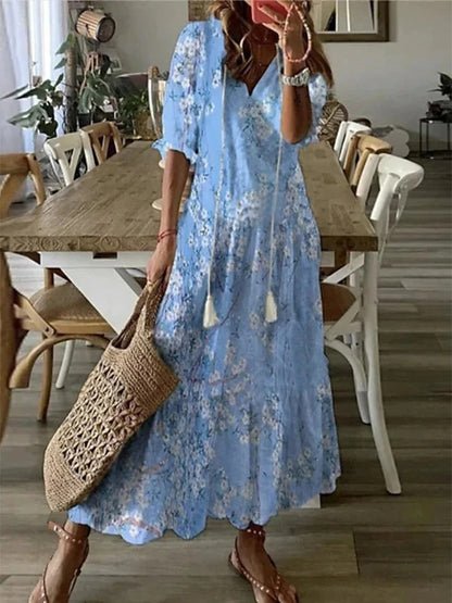 Damen Ikat-Muster Kleid | Bauchbedeckend Back