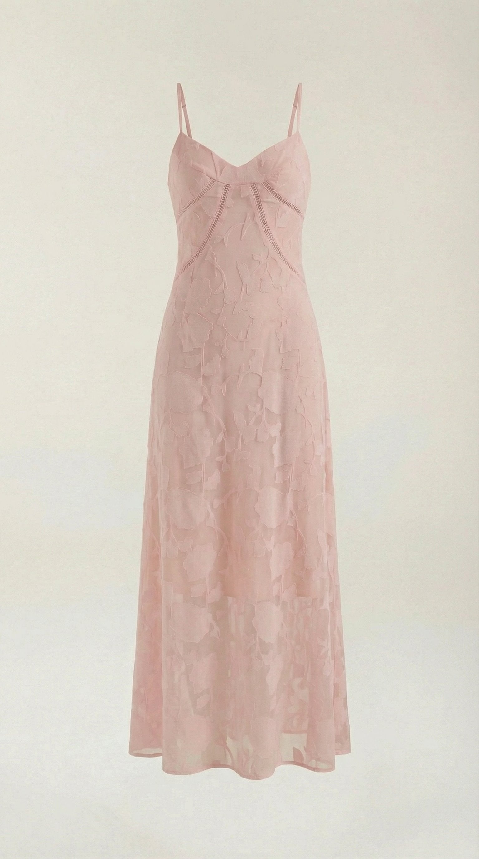 Damen Jacquard Maxikleid | Blumenstickerei Alternate