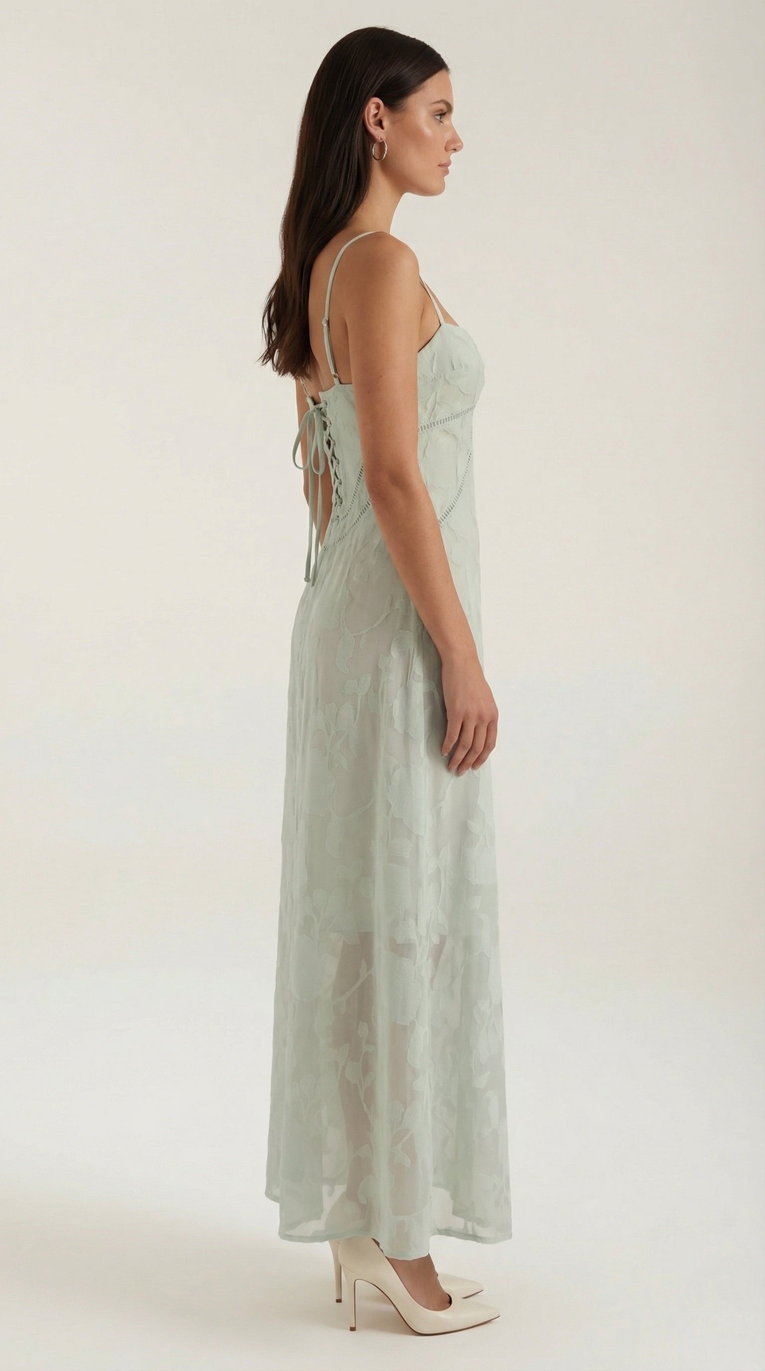 Damen Jacquard Maxikleid | Blumenstickerei View 17