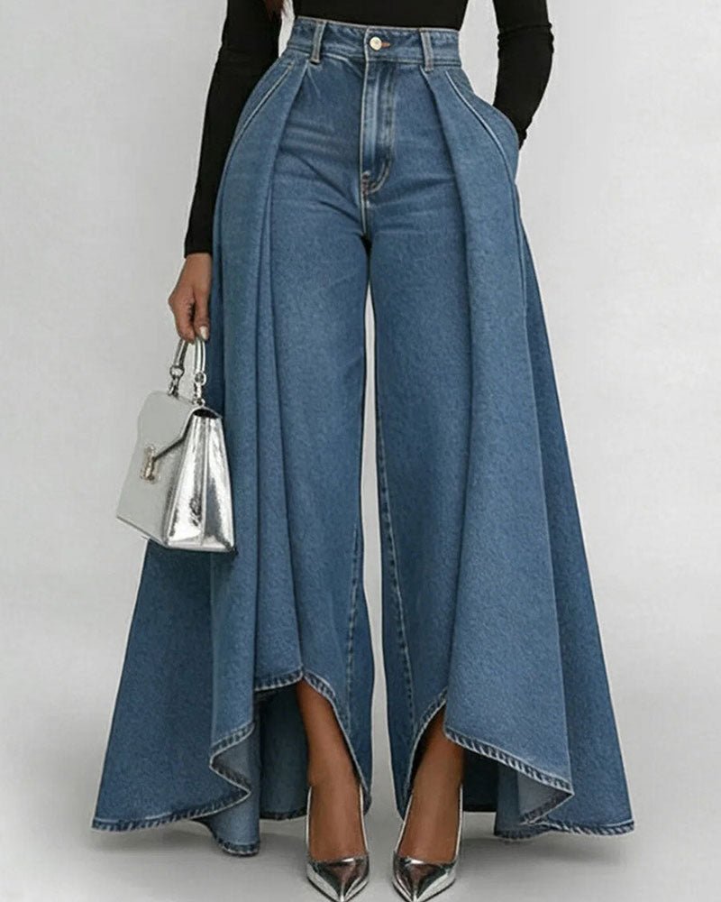 Damen Jeanshose Asymmetrisch | Weites Bein Hero