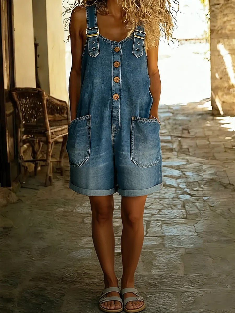 Damen Jumpsuit Knopffront | Verstellbare Träger Hero