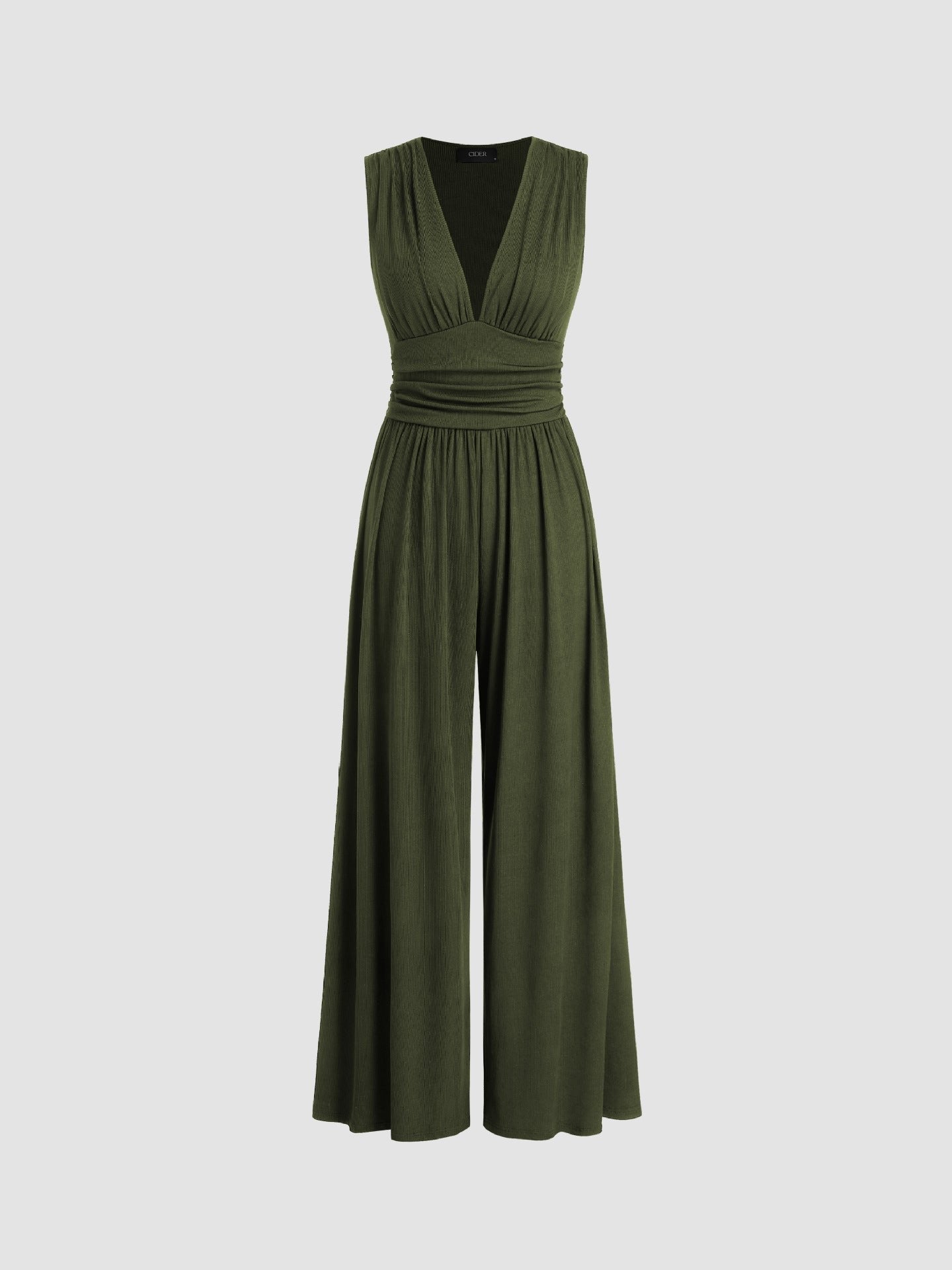 Damen Jumpsuit Tiefer V-Ausschnitt | Ärmellos Detail