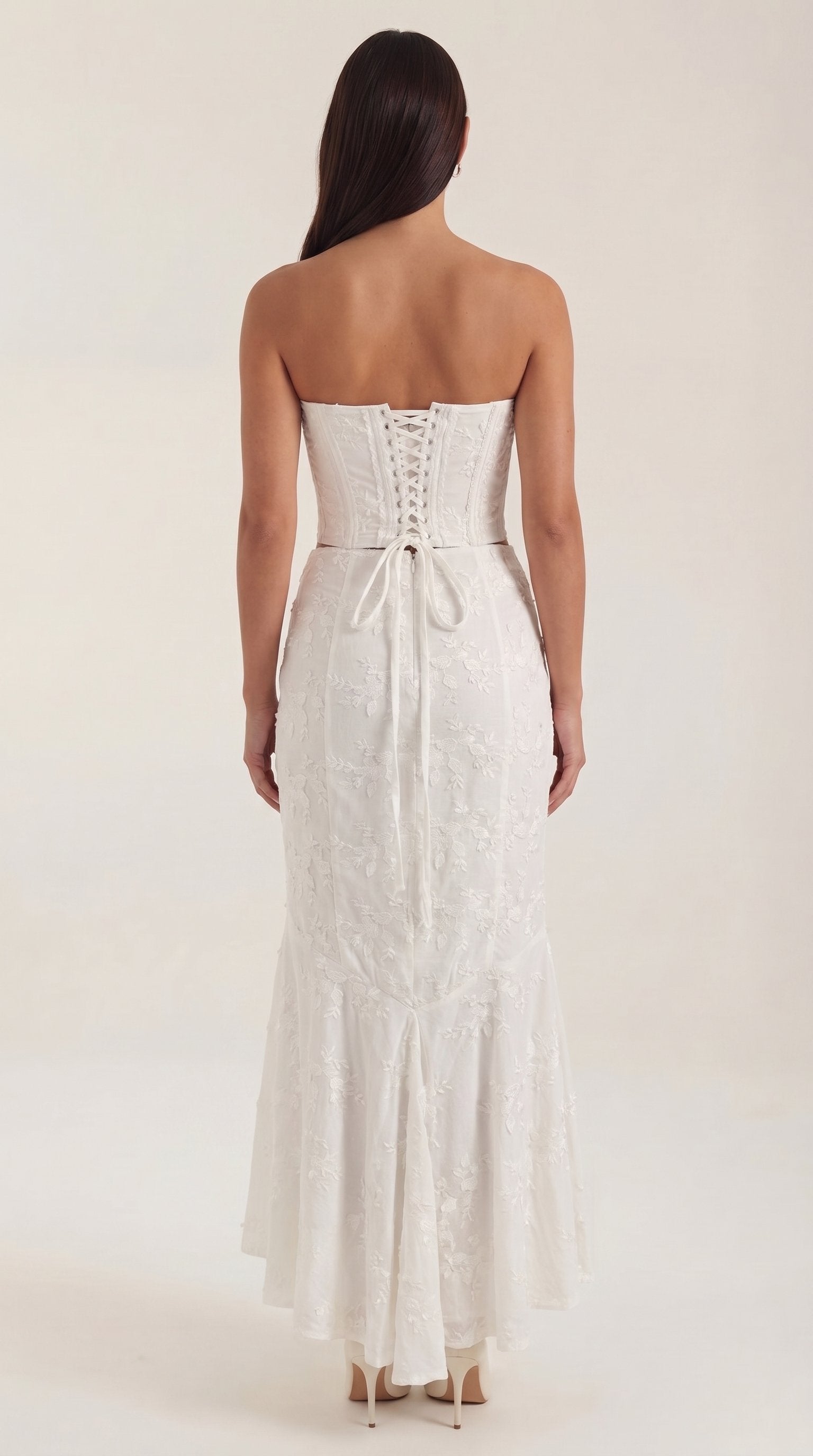 Damen Korsett Maxikleid | Meerjungfrau Side
