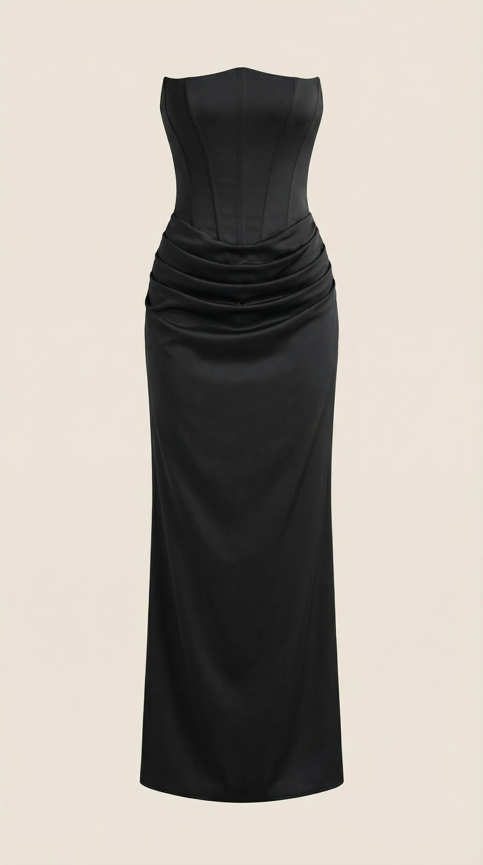 Damen Korsett Maxikleid Raffungen | Figurbetonend Back