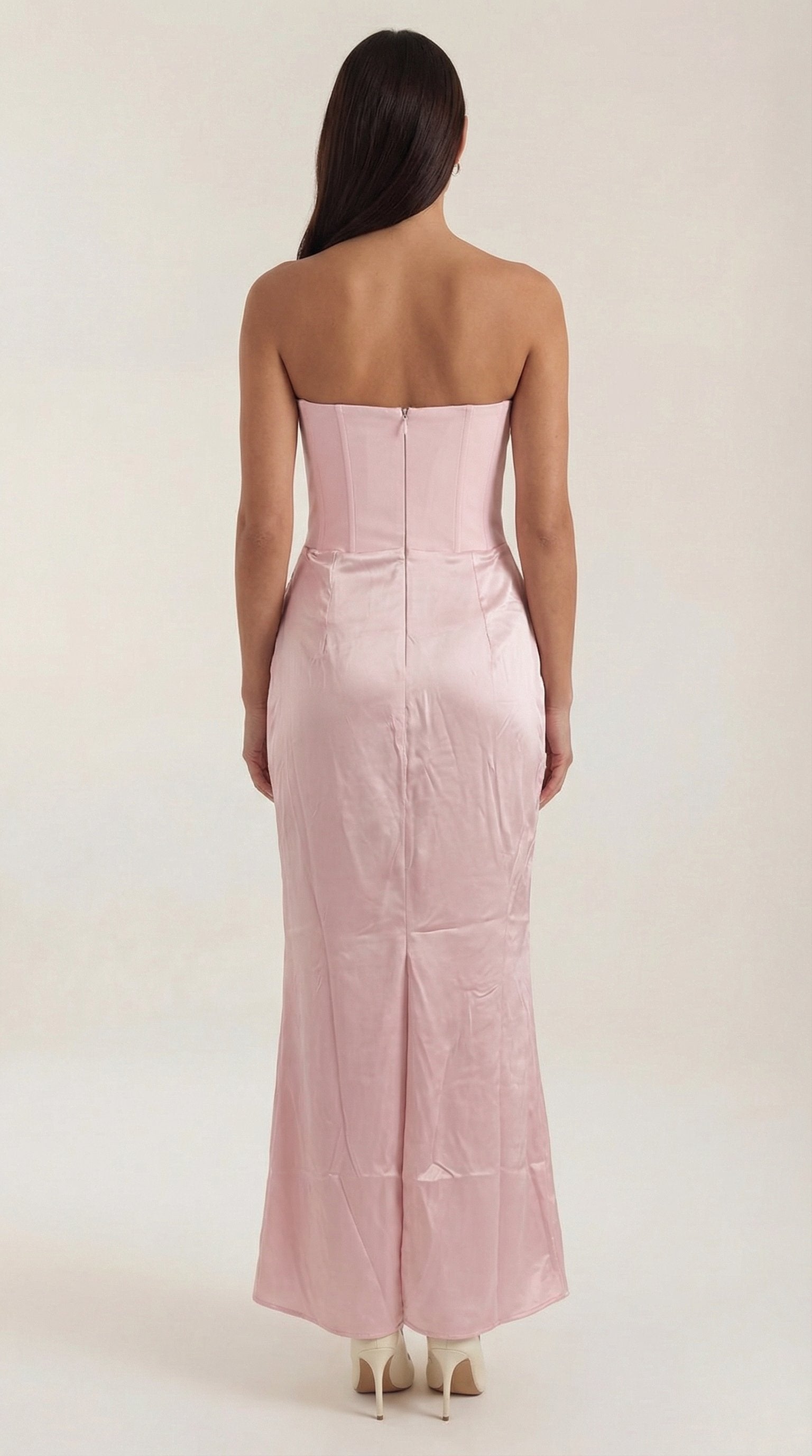 Damen Korsett Maxikleid Raffungen | Figurbetonend Full