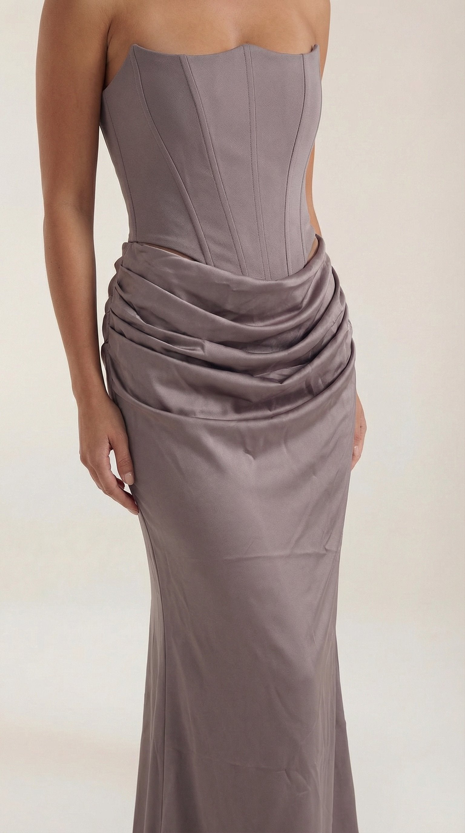 Damen Korsett Maxikleid Raffungen | Figurbetonend View 18