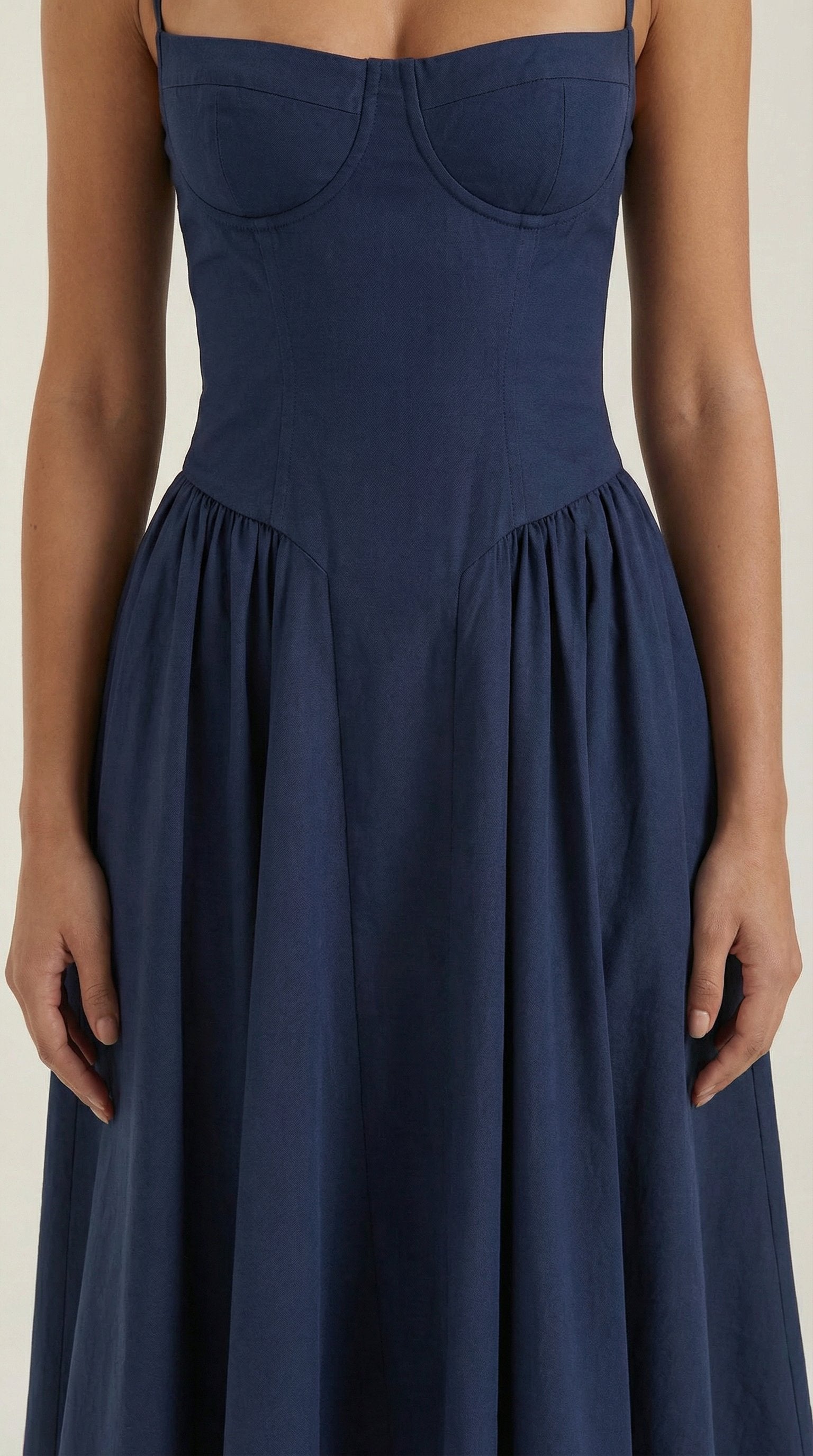 Damen Korsett Midikleid | Trägerkleid Angle