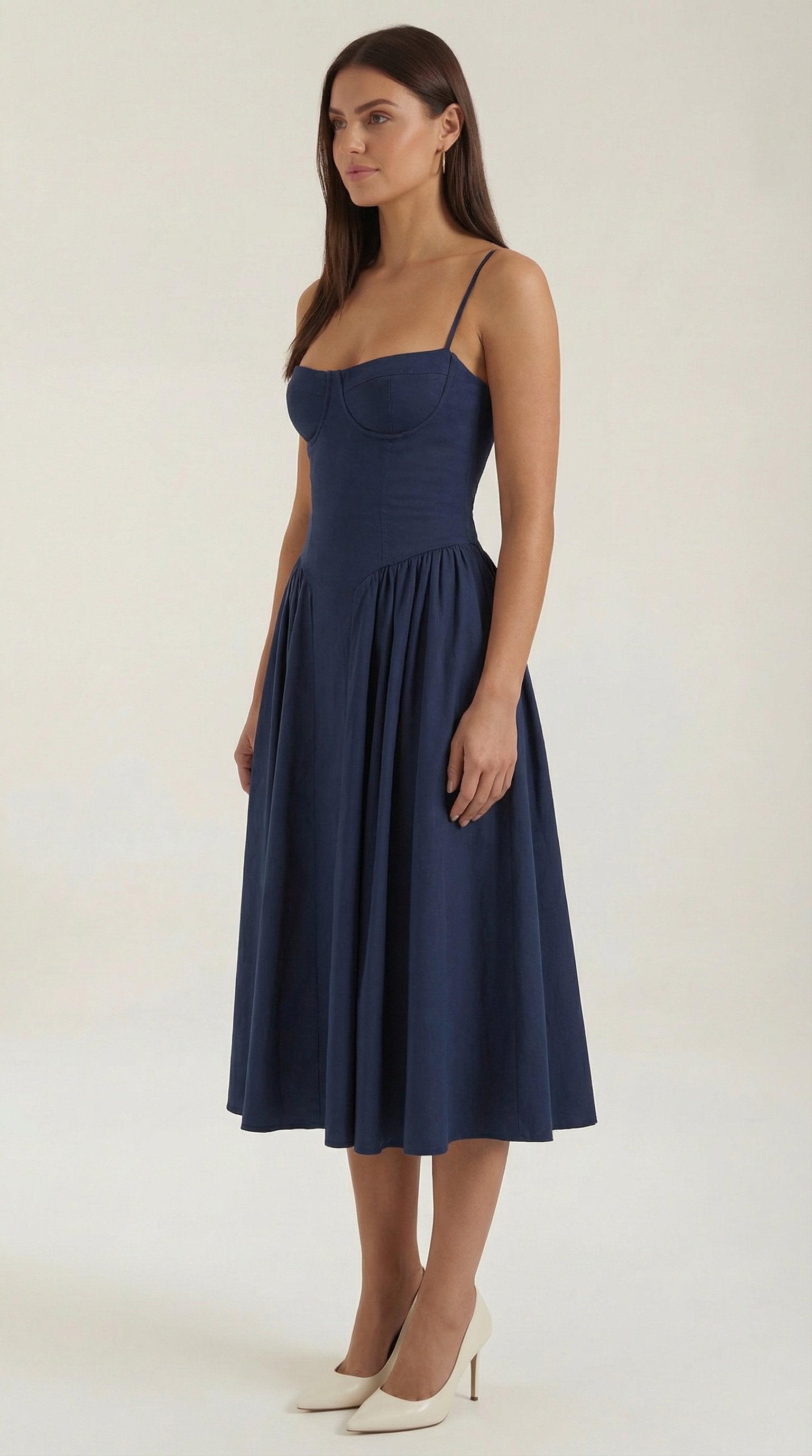 Damen Korsett Midikleid | Trägerkleid Lifestyle