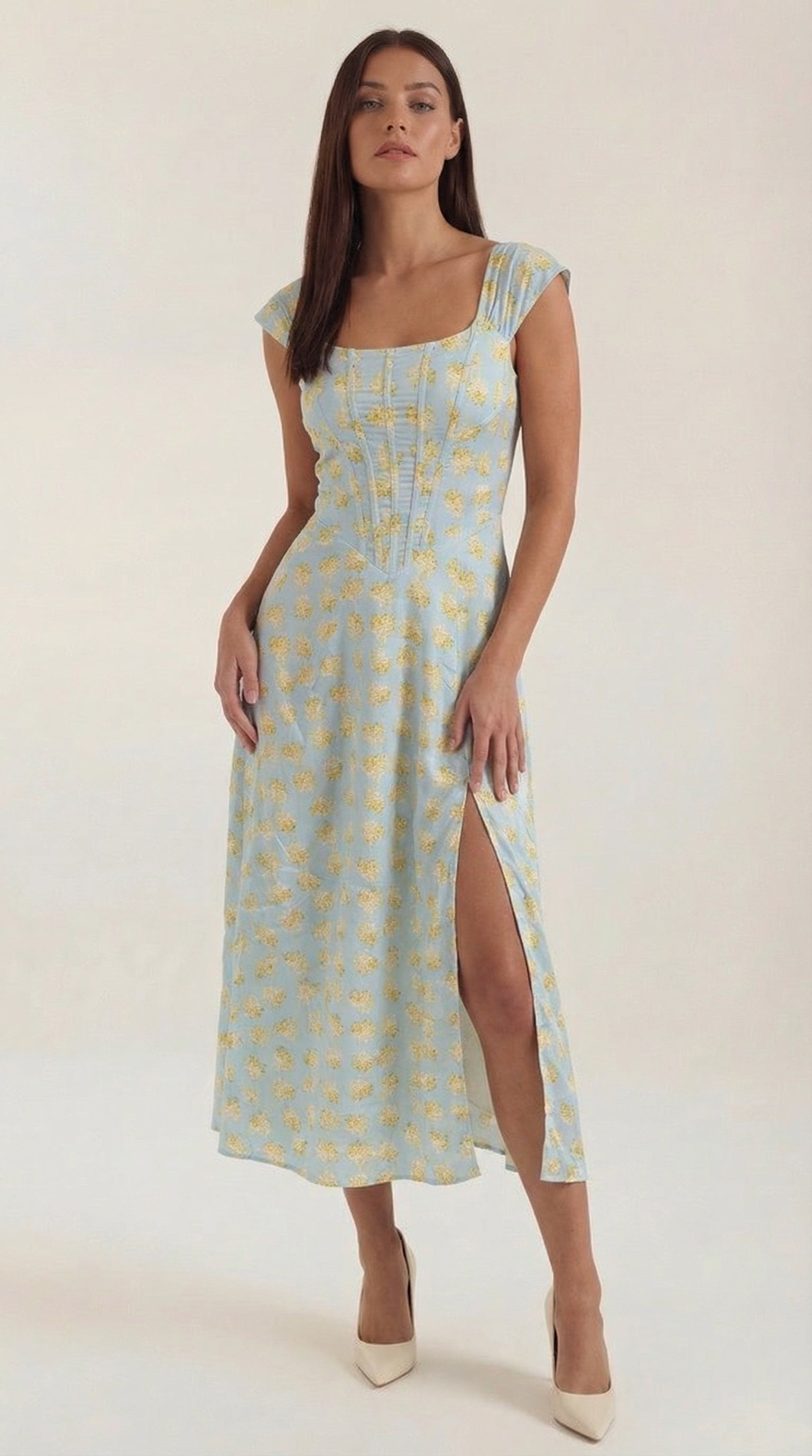Damen Korsett Sommerkleid | Eckiger Ausschnitt View 11