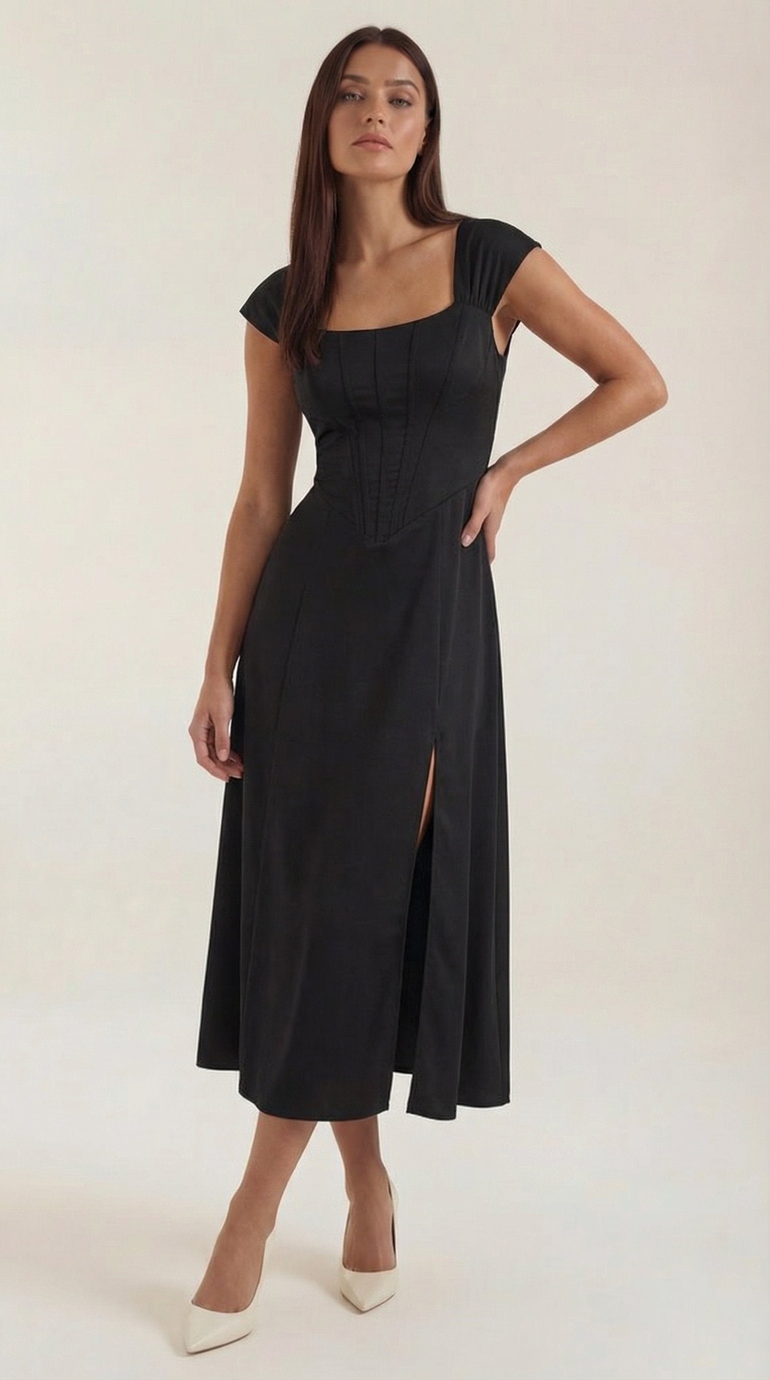 Damen Korsett Sommerkleid | Eckiger Ausschnitt View 26