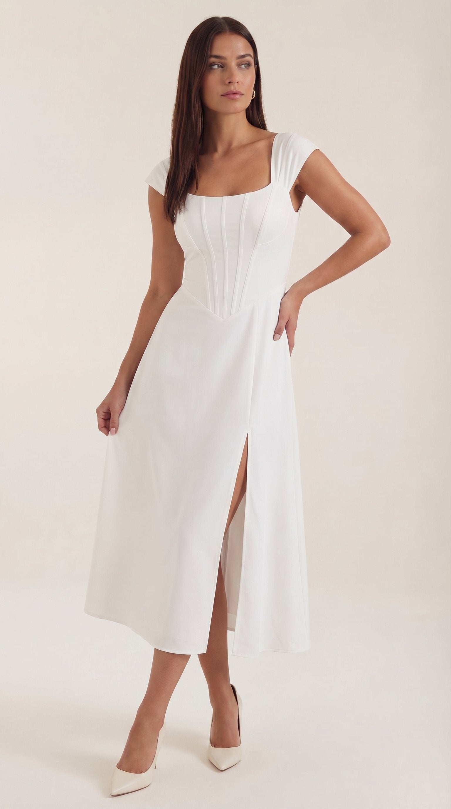 Damen Korsett Sommerkleid | Eckiger Ausschnitt View 31