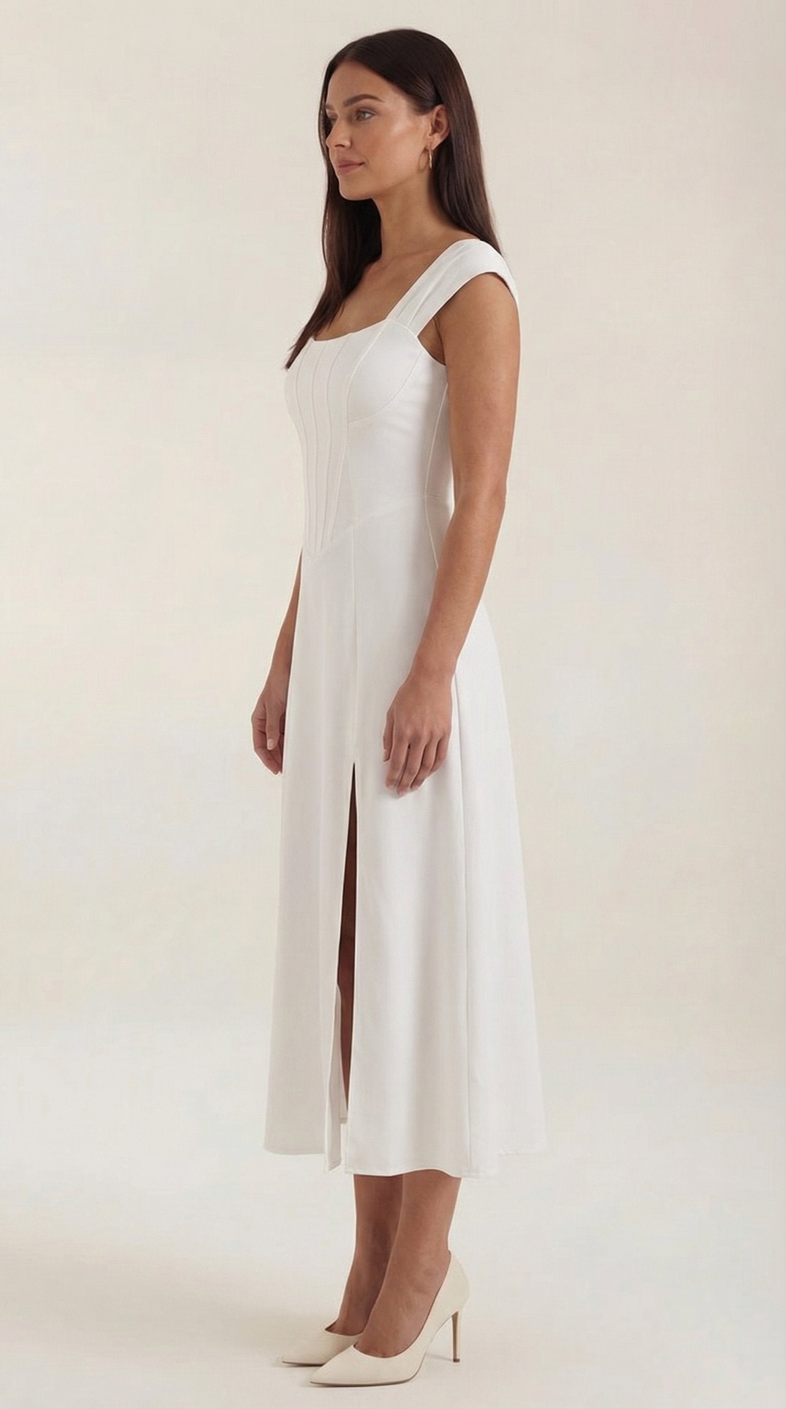 Damen Korsett Sommerkleid | Eckiger Ausschnitt View 32