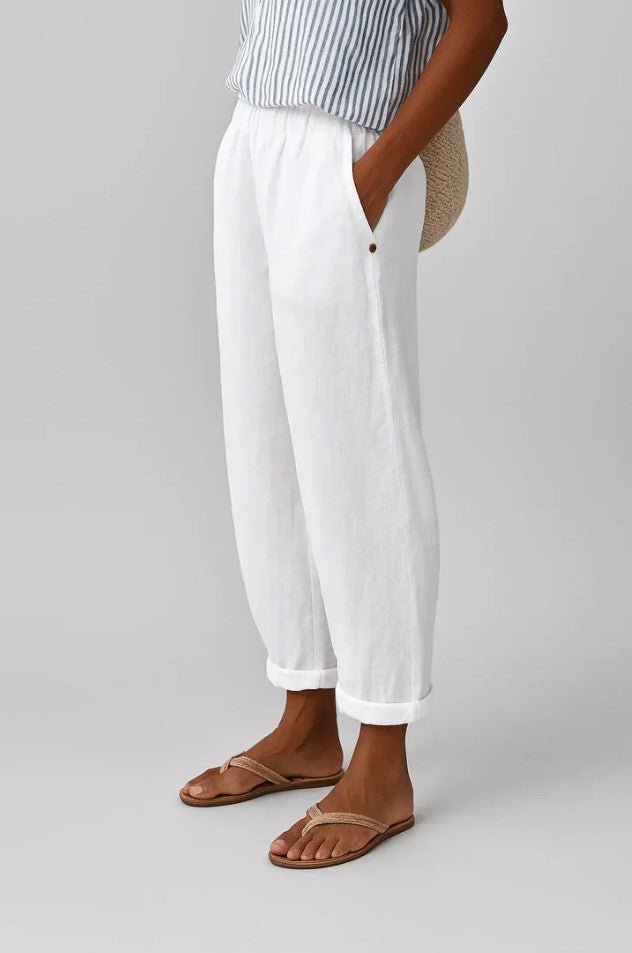 Damen Leinenhose Gekrempelt | Klassisch Front
