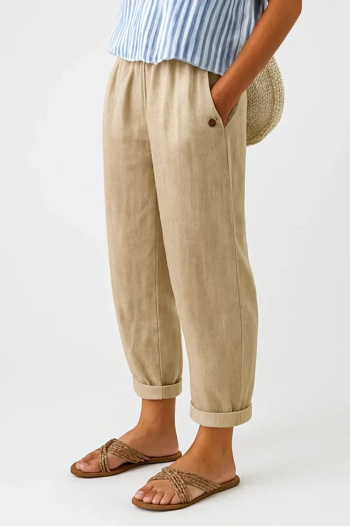 Damen Leinenhose Gekrempelt | Klassisch Hero