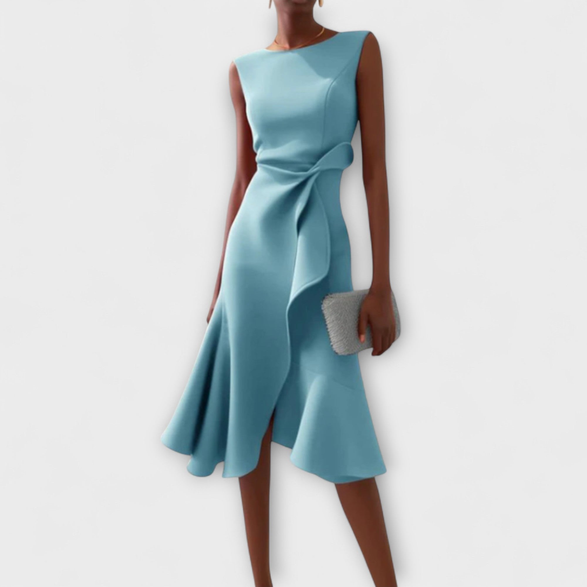 Damen Midikleid Asymmetrisch | Drapiert Back