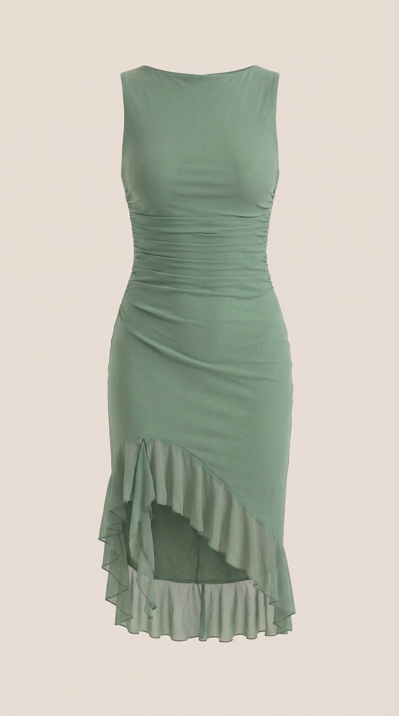 Damen Midikleid Asymmetrischer Saum | Rüschen View 25