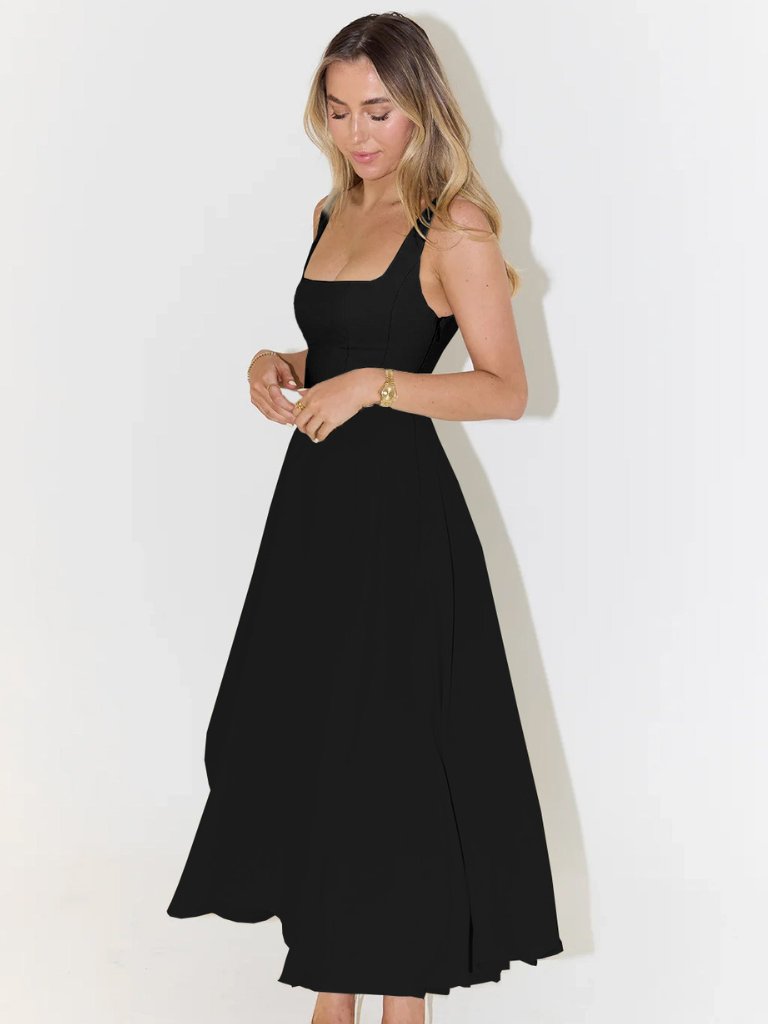 Damen Midikleid Carré-Ausschnitt | Klassisch Lifestyle