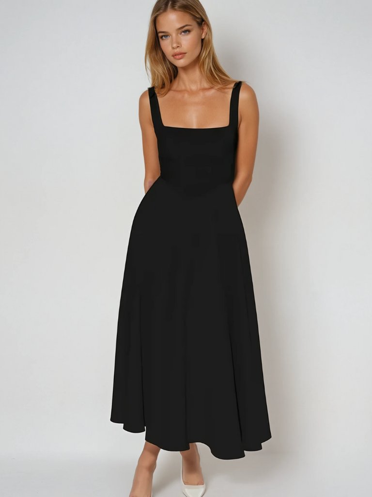 Damen Midikleid Carré-Ausschnitt | Klassisch Side