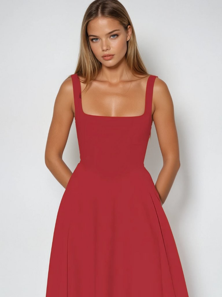 Damen Midikleid Carré-Ausschnitt | Klassisch View 20