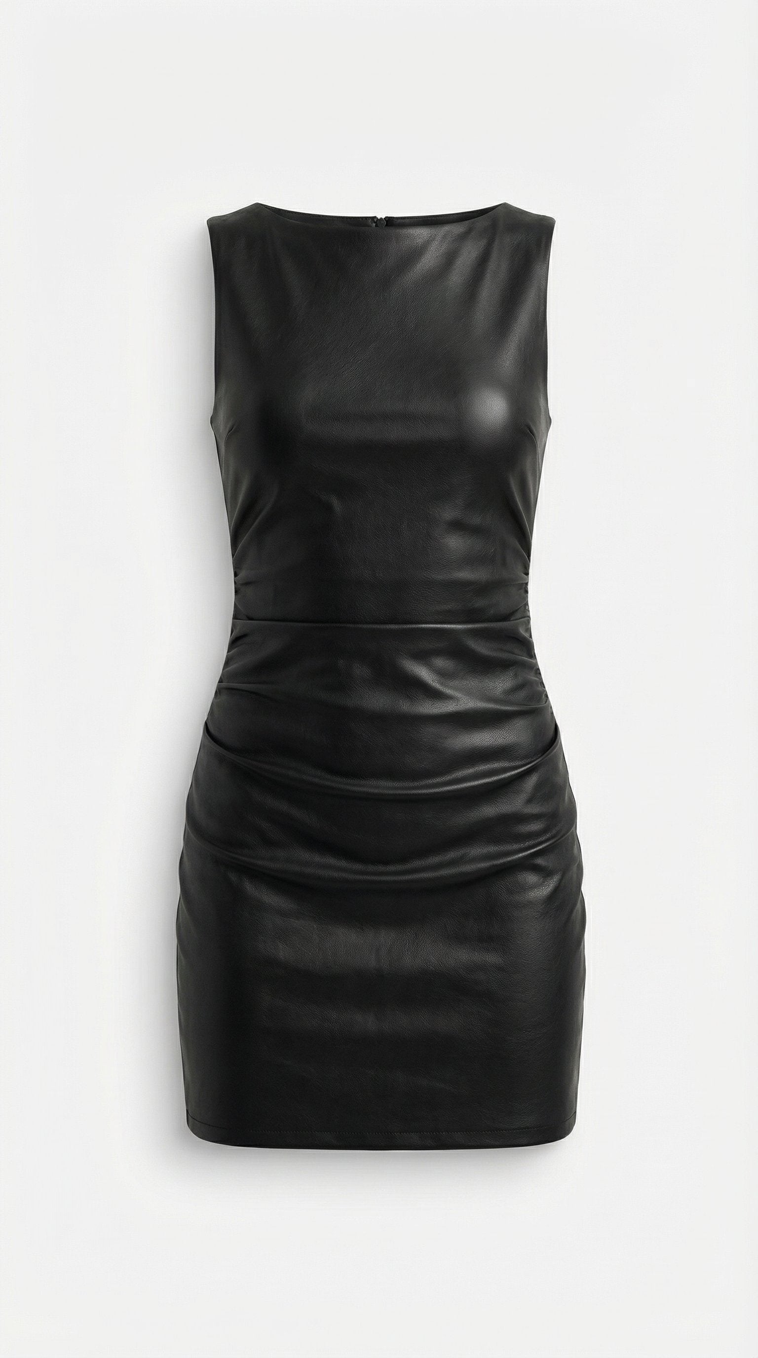 Damen Minikleid Lederoptik | Gerafft Alternate