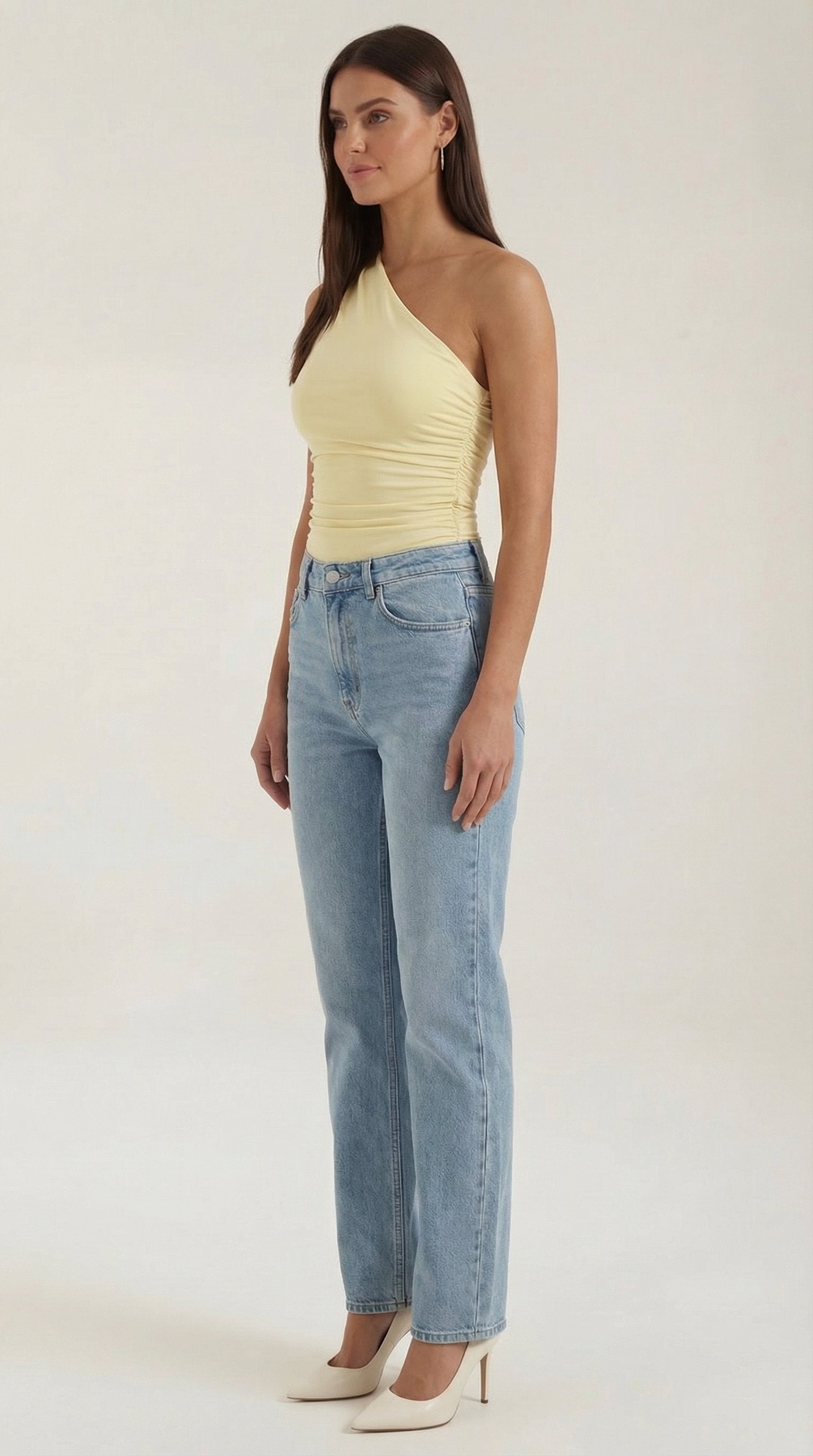 Damen One-Shoulder Top | Ärmellos Front
