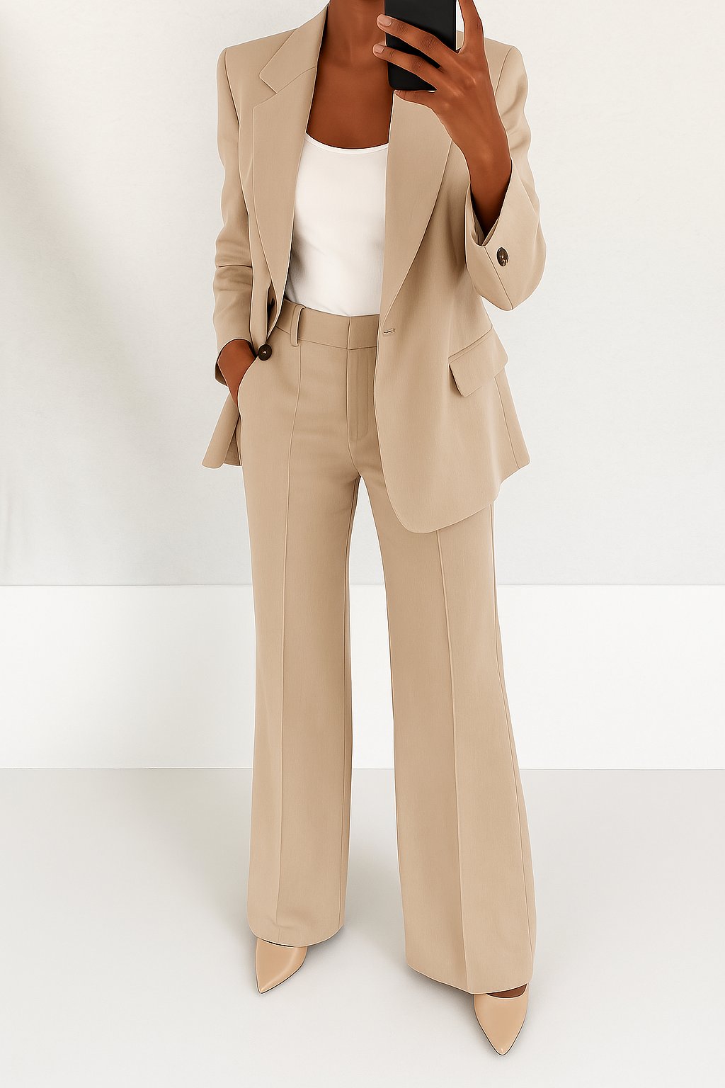 Damen Oversized Blazer Set | Klassisch Close Up