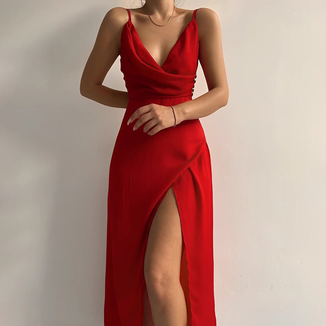 Damen Schlitzkleid Klassisch | Elegant Front