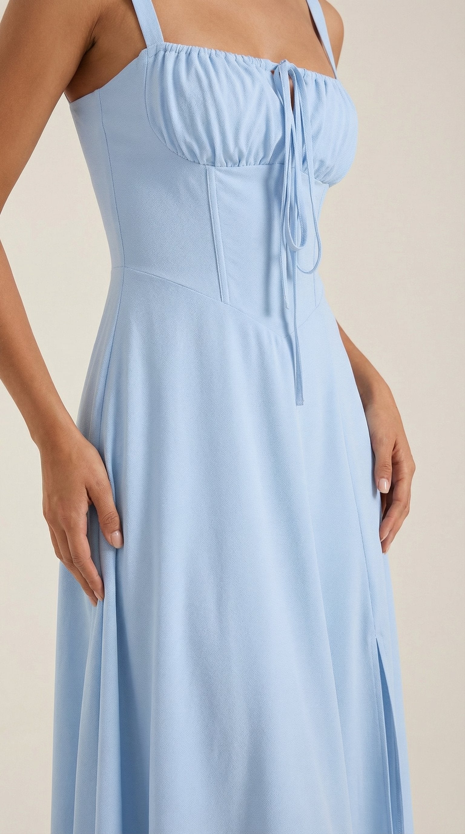 Damen Schnür Midikleid | Ausgestellt Angle