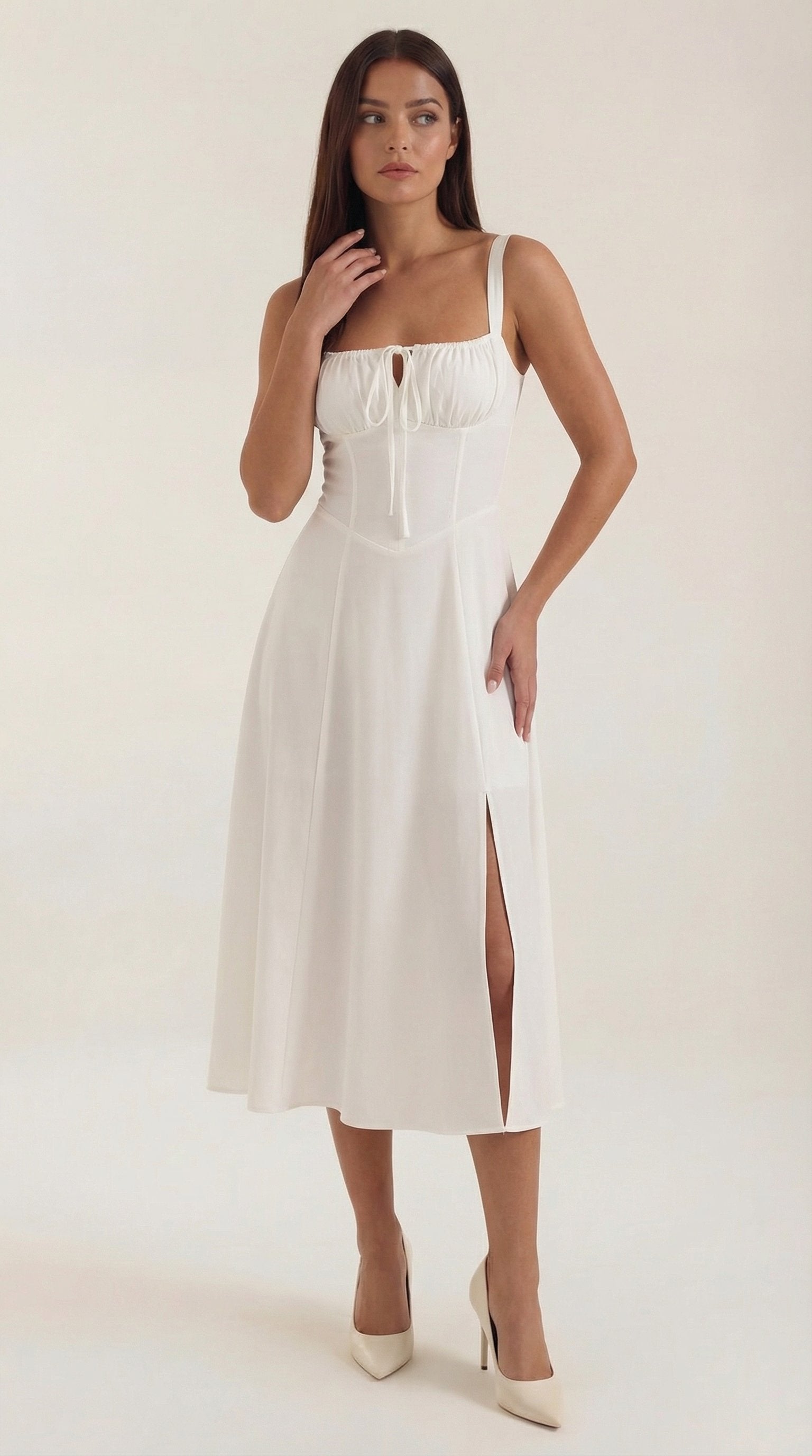 Damen Schnür Midikleid | Ausgestellt Hero