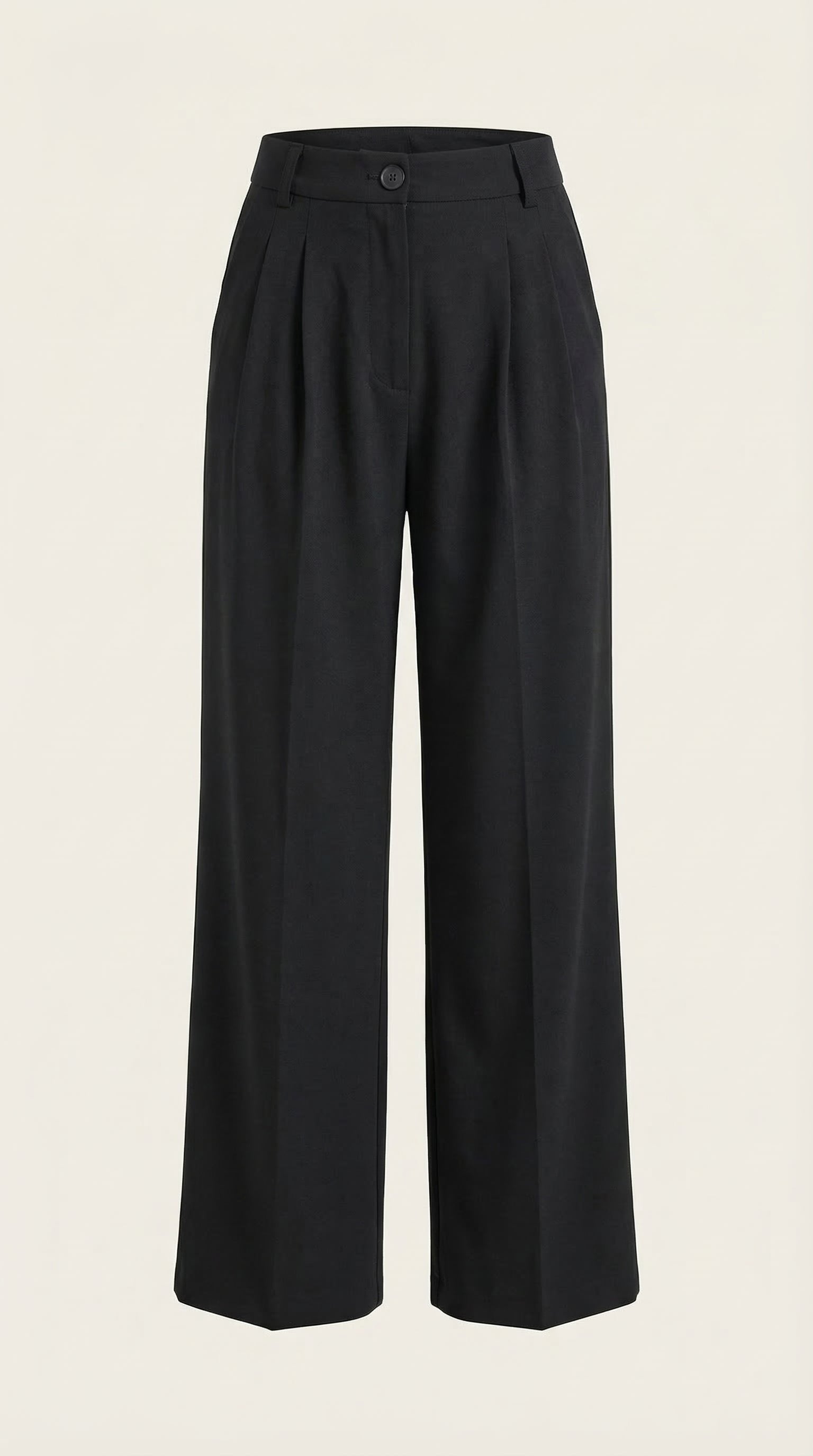 Damen Stoffhose weites Bein | Hoher Bund Back