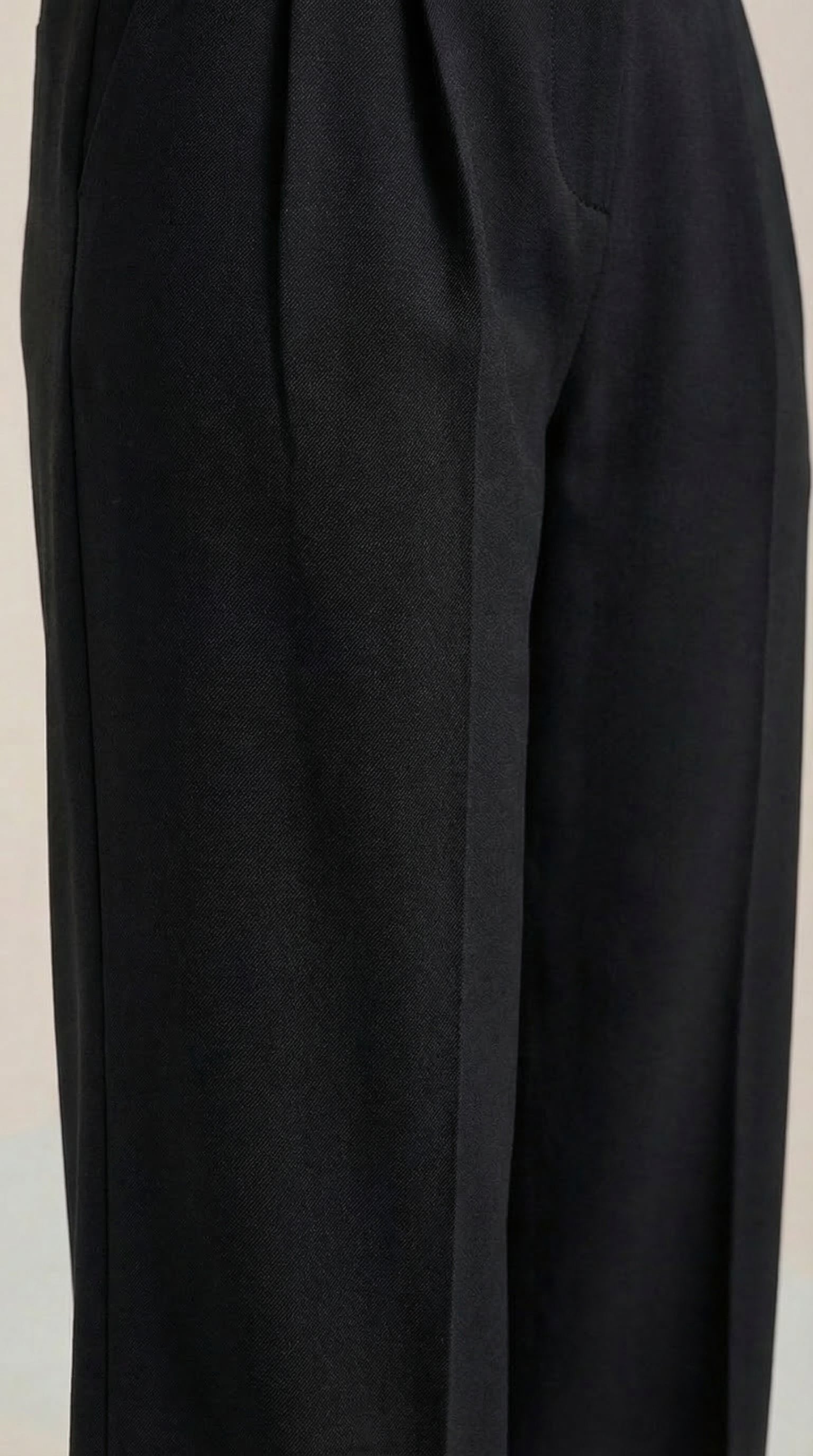 Damen Stoffhose weites Bein | Hoher Bund Detail