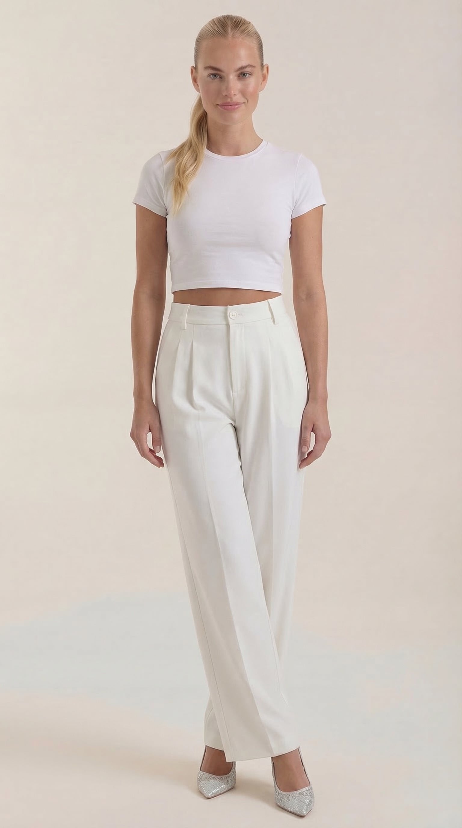 Damen Stoffhose weites Bein | Hoher Bund View 11
