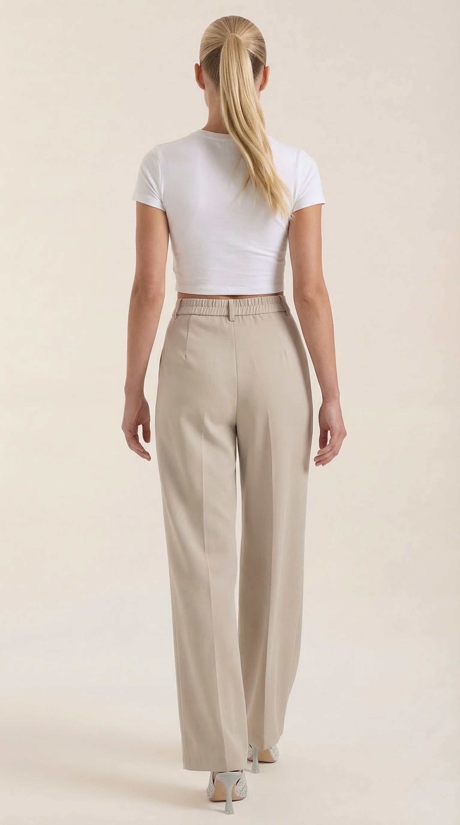 Damen Stoffhose weites Bein | Hoher Bund View 19