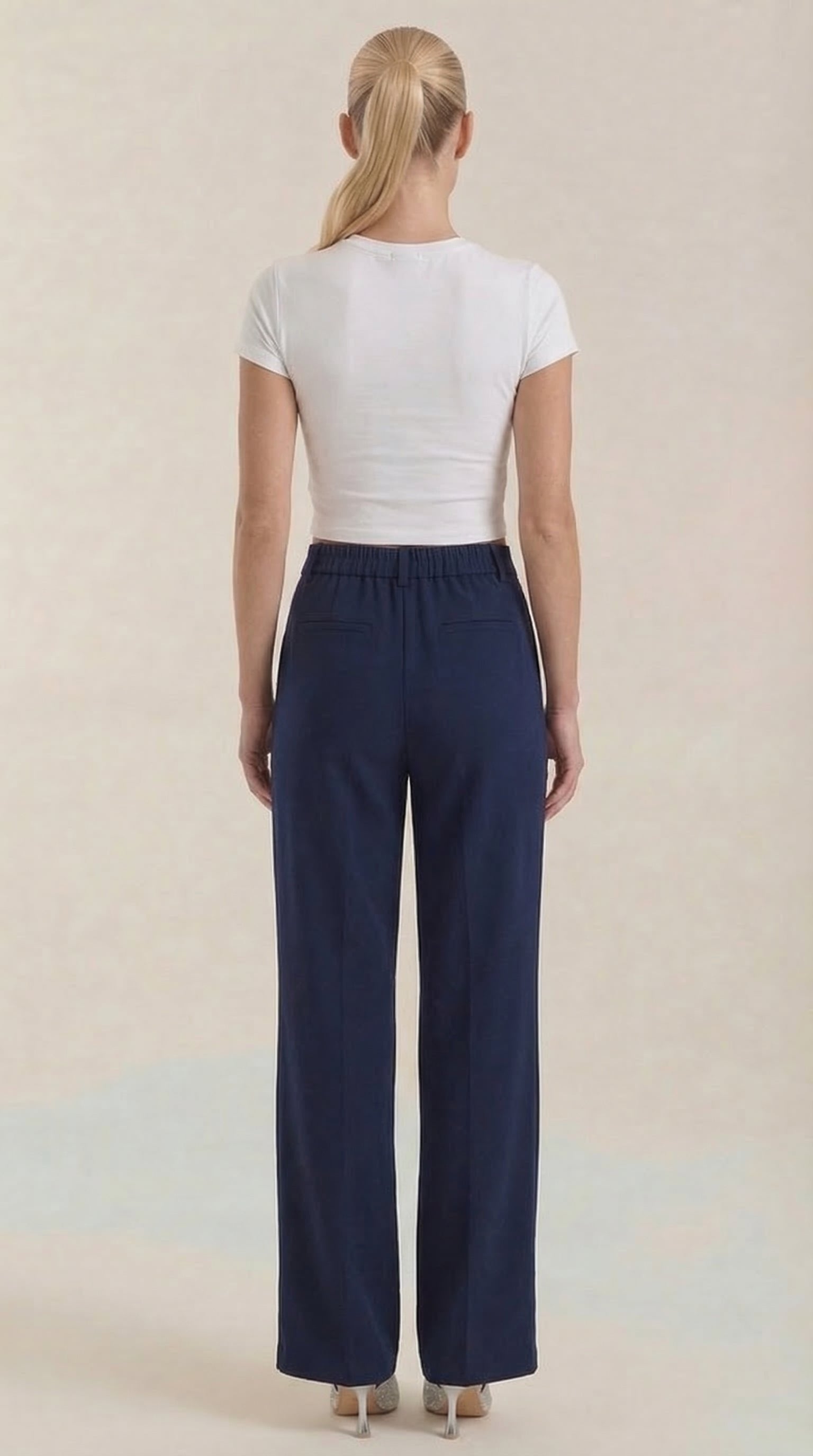 Damen Stoffhose weites Bein | Hoher Bund View 34