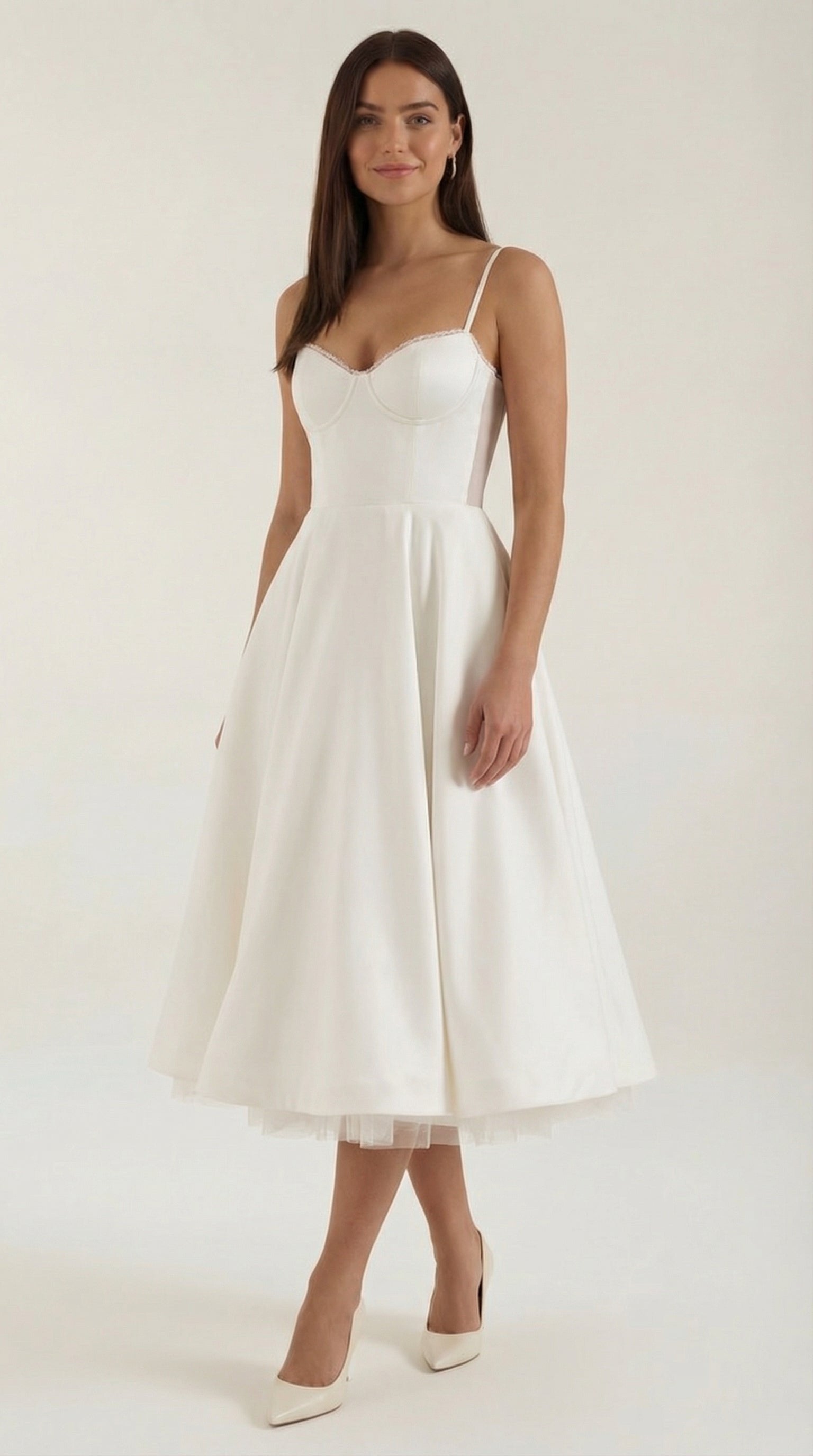 Damen Tüll Midikleid Korsett | Ausgestellt Hero