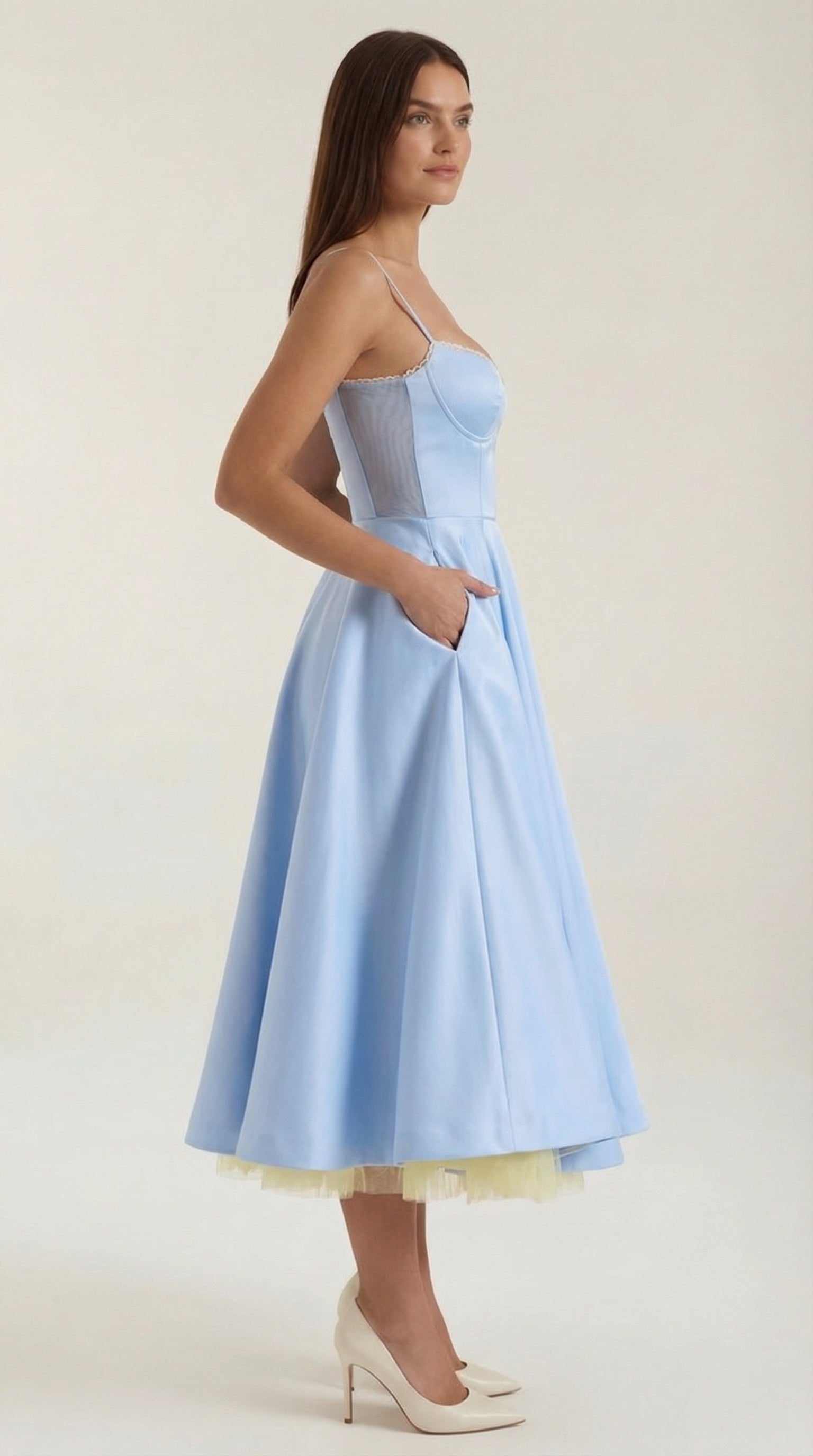 Damen Tüll Midikleid Korsett | Ausgestellt View 12