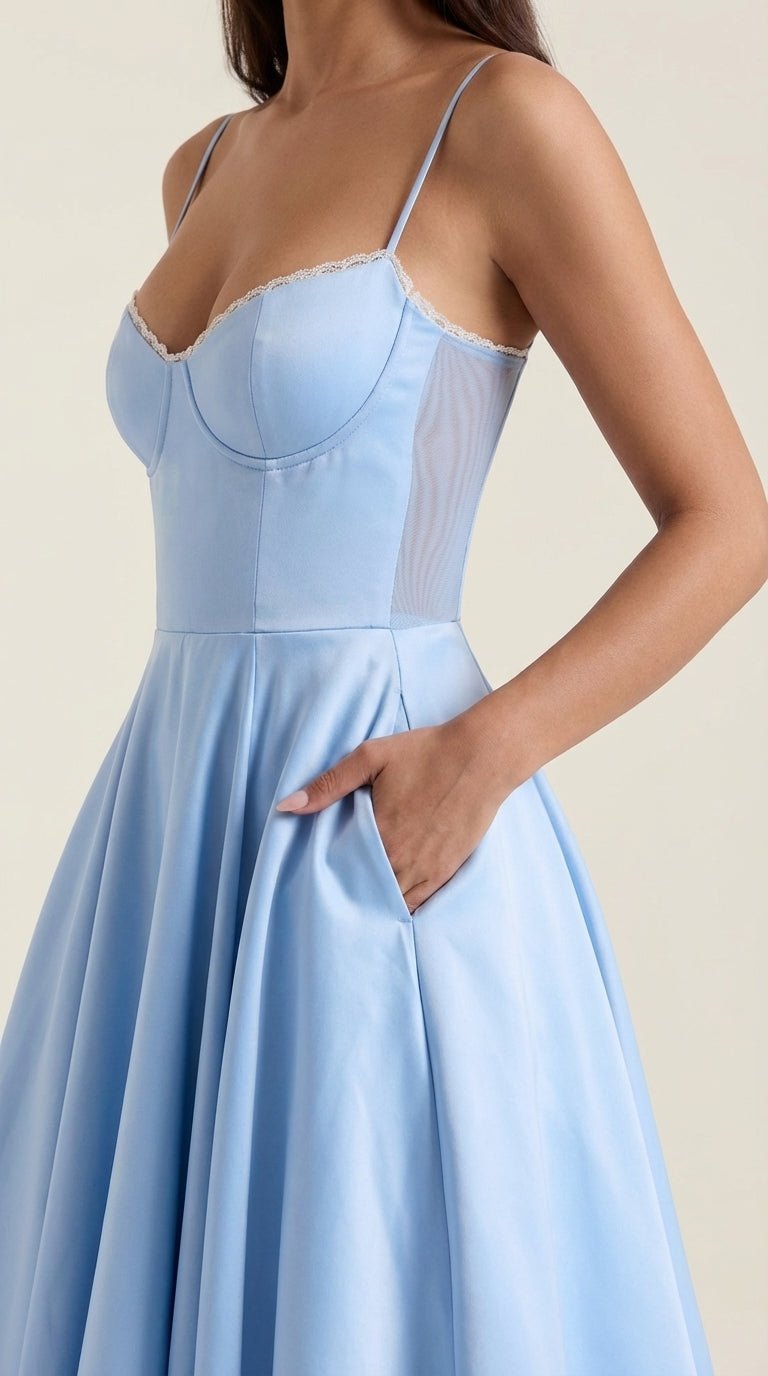 Damen Tüll Midikleid Korsett | Ausgestellt View 13