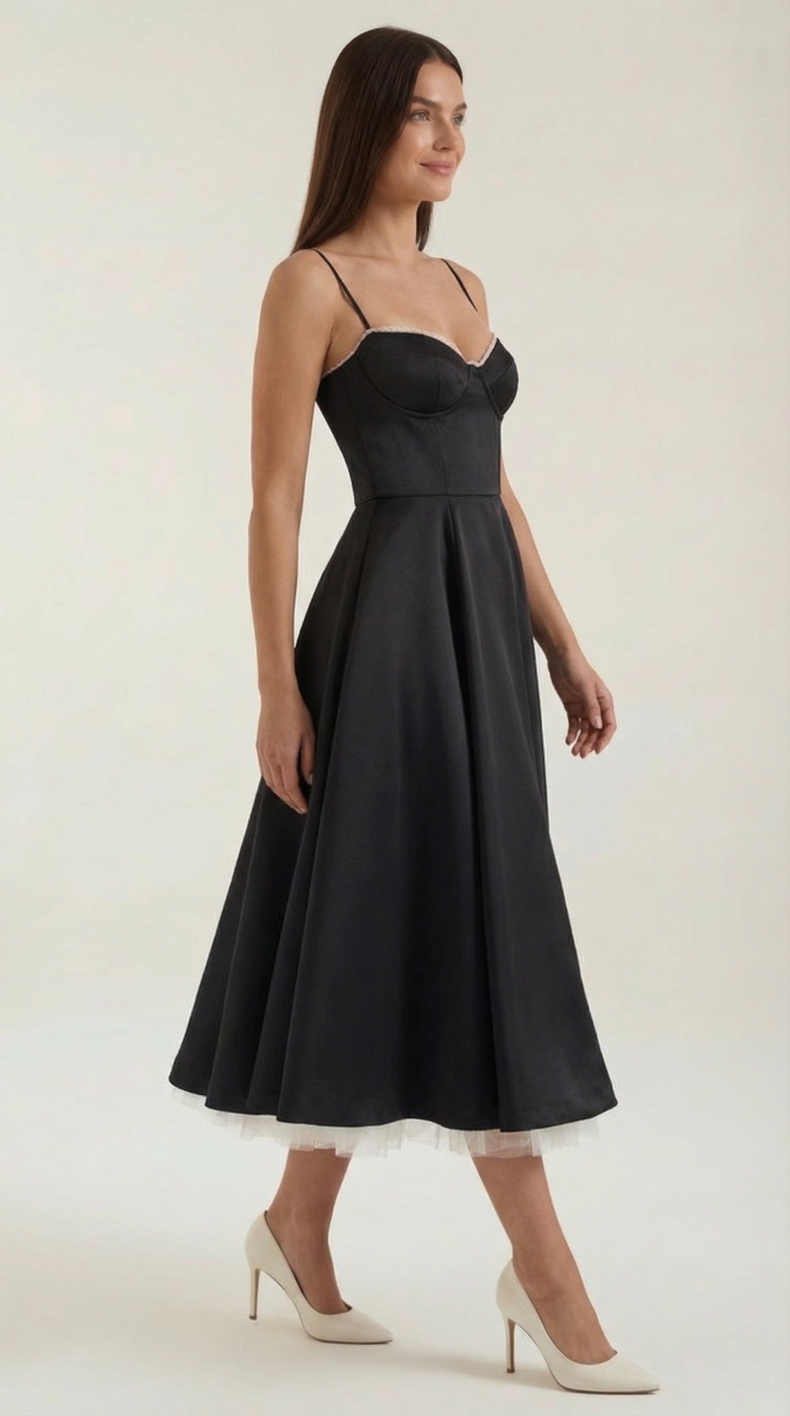 Damen Tüll Midikleid Korsett | Ausgestellt View 17