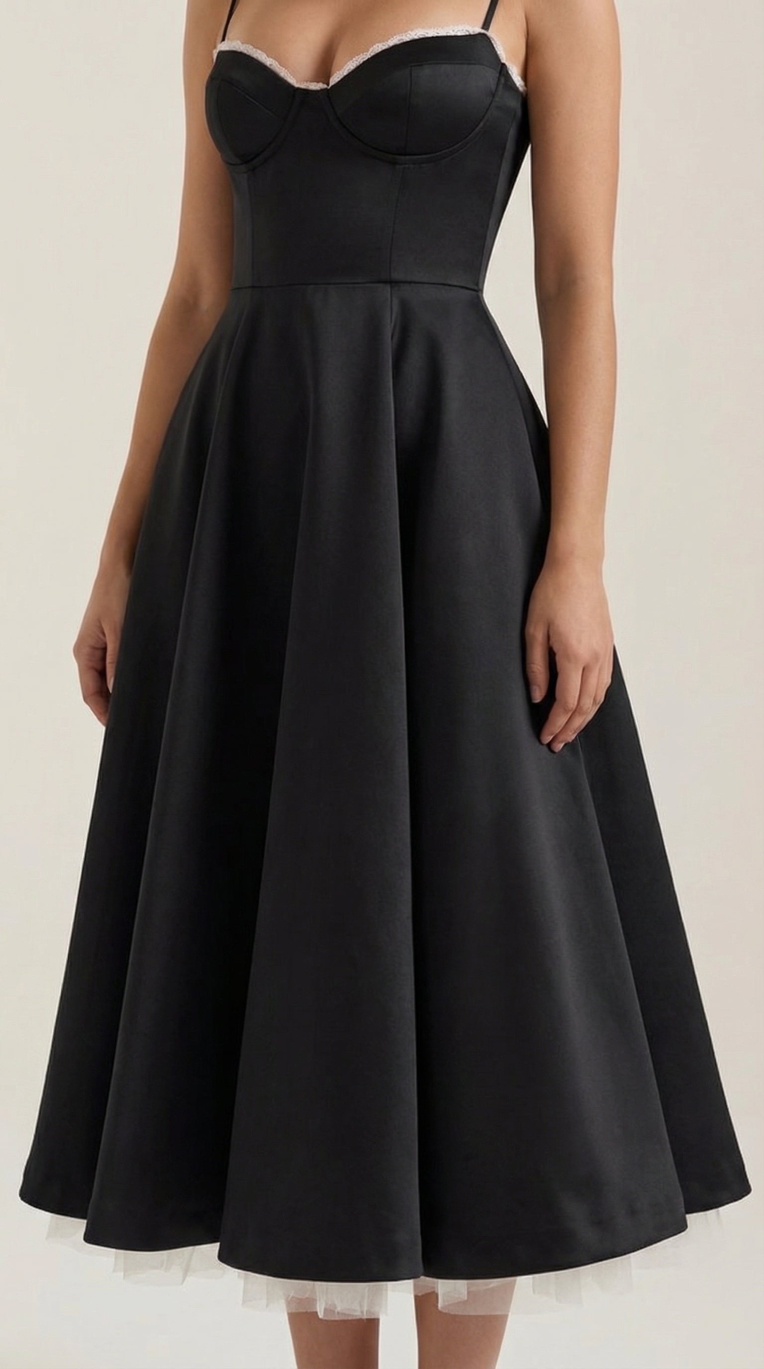 Damen Tüll Midikleid Korsett | Ausgestellt View 18