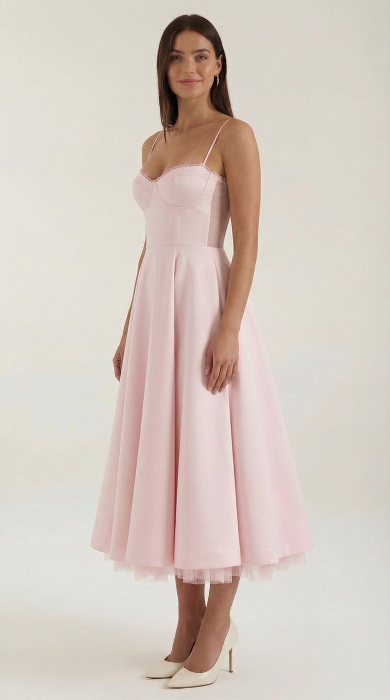 Damen Tüll Midikleid Korsett | Ausgestellt View 27
